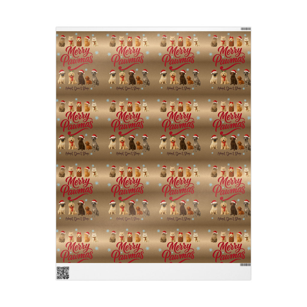 Merry Pawmas Dog Christmas Wrapping Paper- Supporting Animal Rescues, Adopt don't Shop