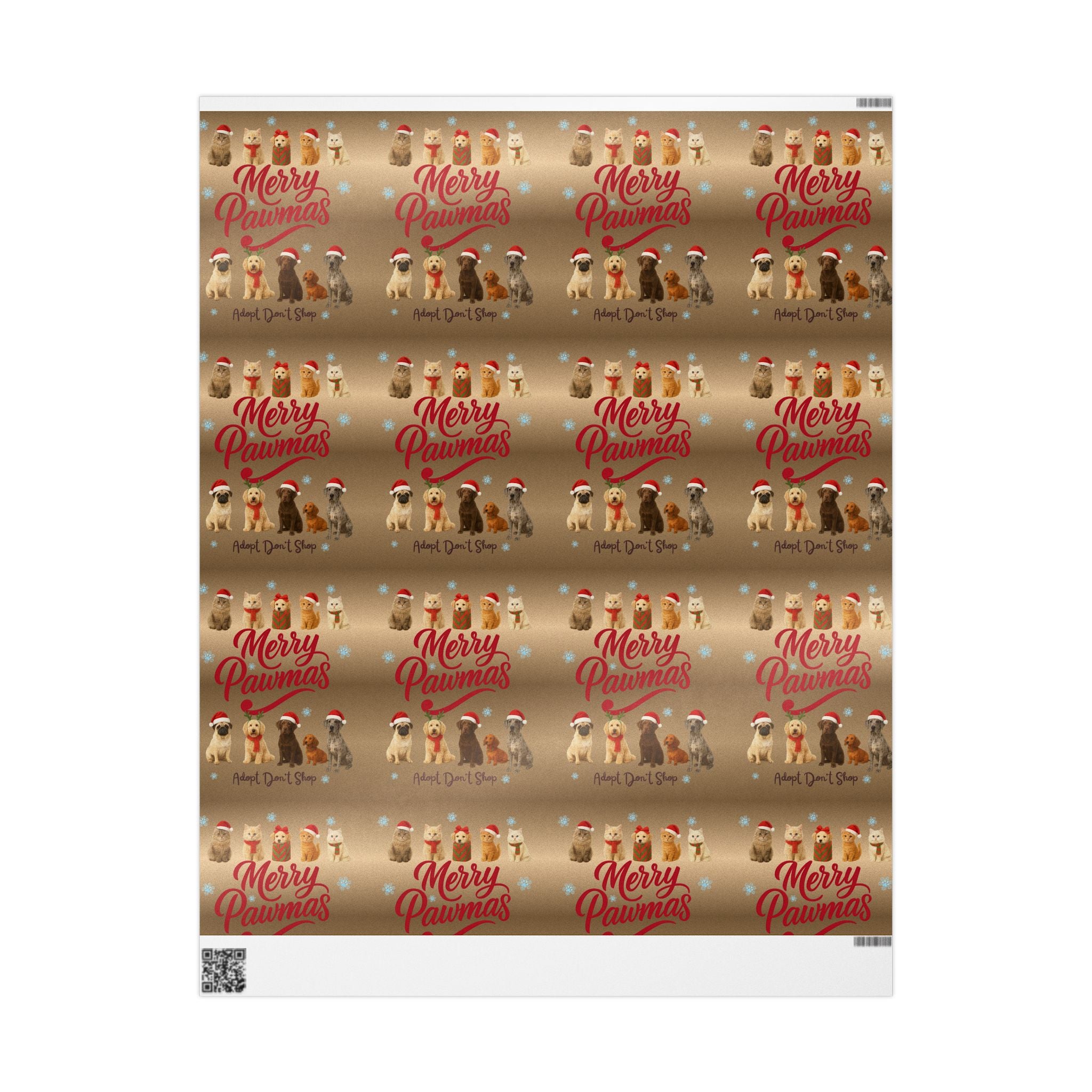 Merry Pawmas Dog Christmas Wrapping Paper- Supporting Animal Rescues, Adopt don't Shop