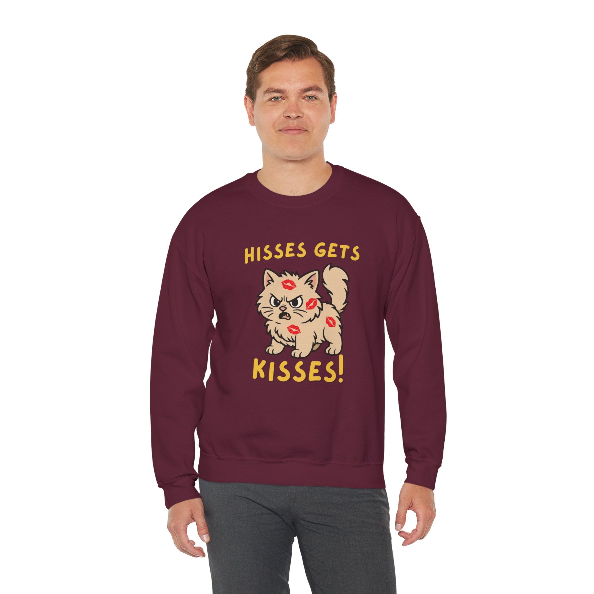 'Hisses Gets Kisses" Unisex Sweatshirt | Supporting Cat Rescues