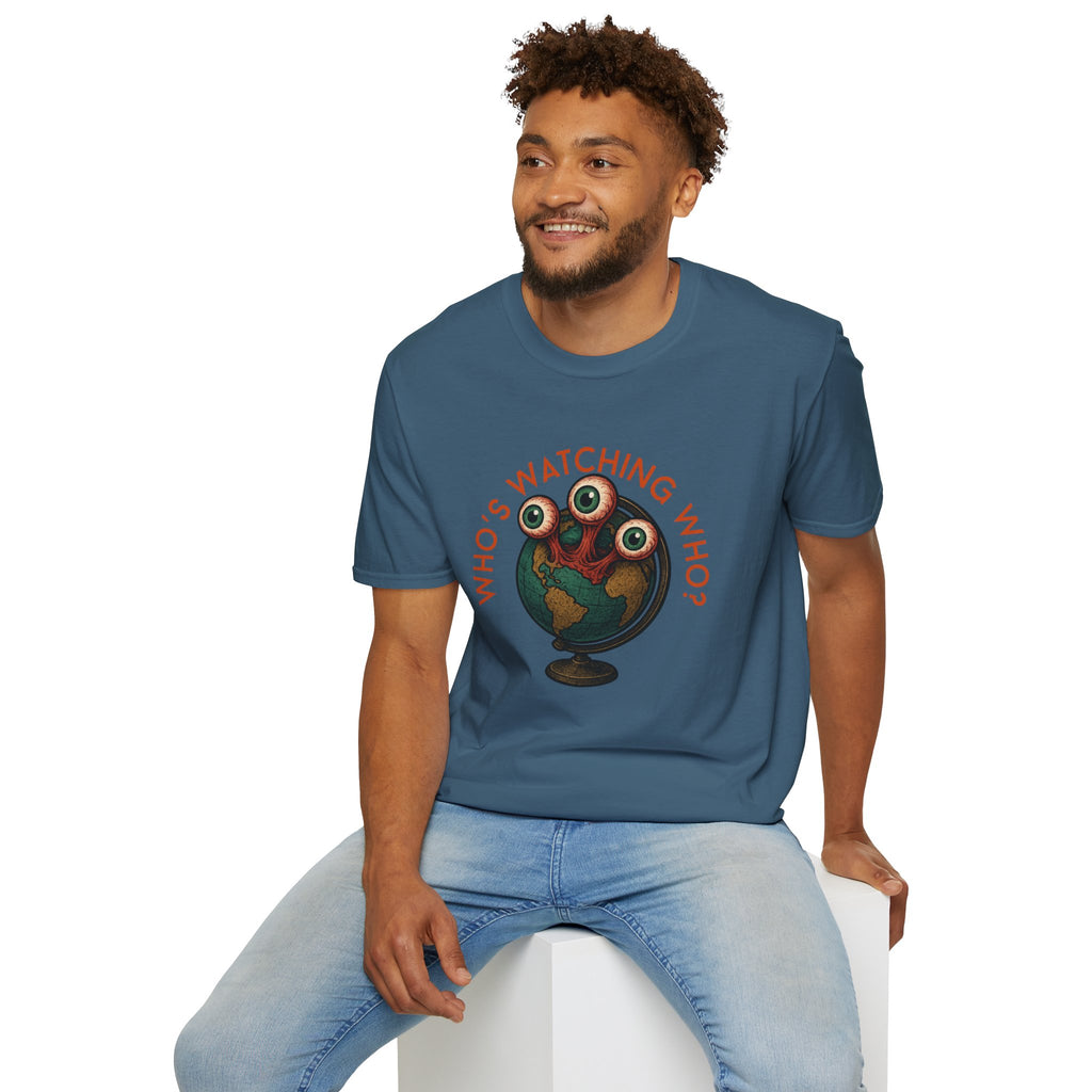 "3eyeAtlas" Who's Watching Who Unisex T-Shirt, Fun Thought-Full