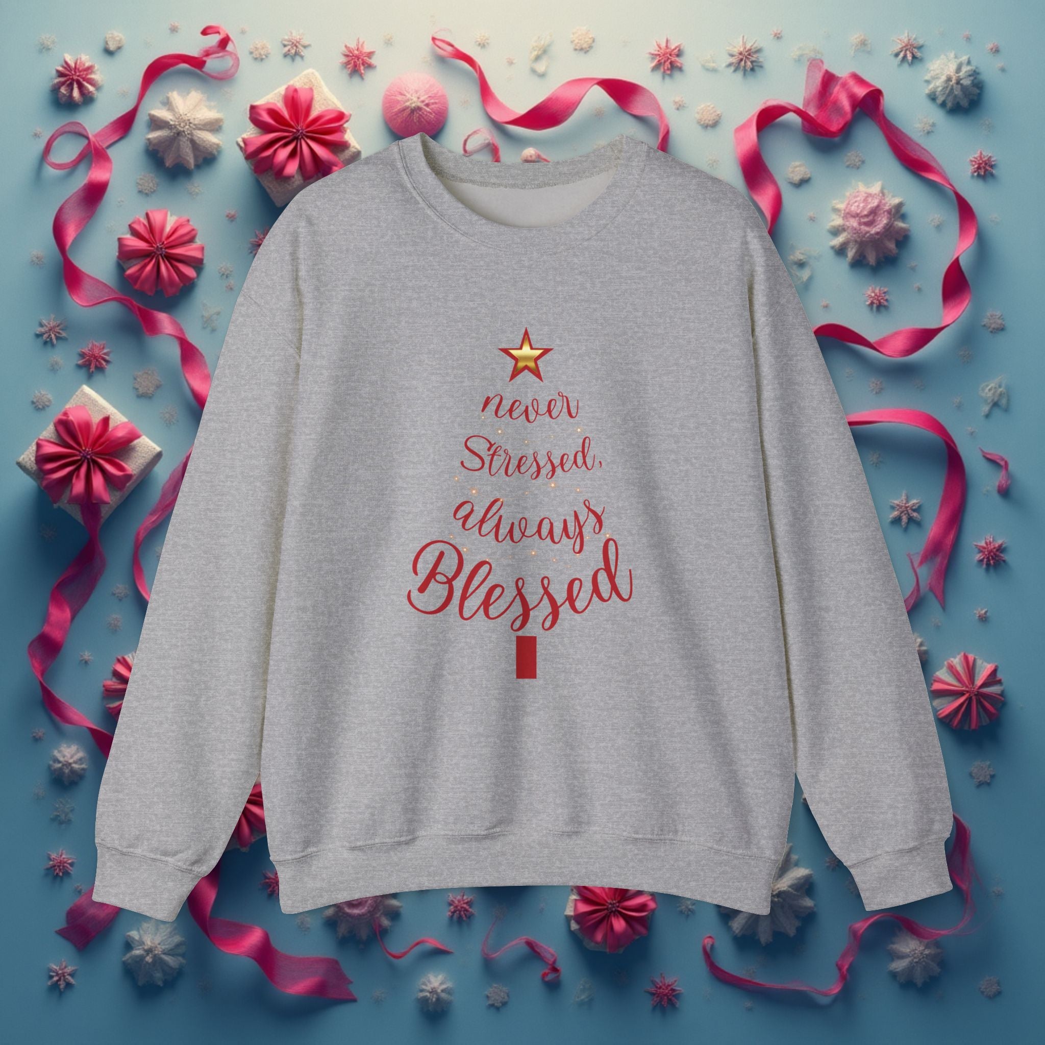 Christmas Blessing Sweatshirt — 50% to Feeding America, Fun & Casual Holiday Crewneck