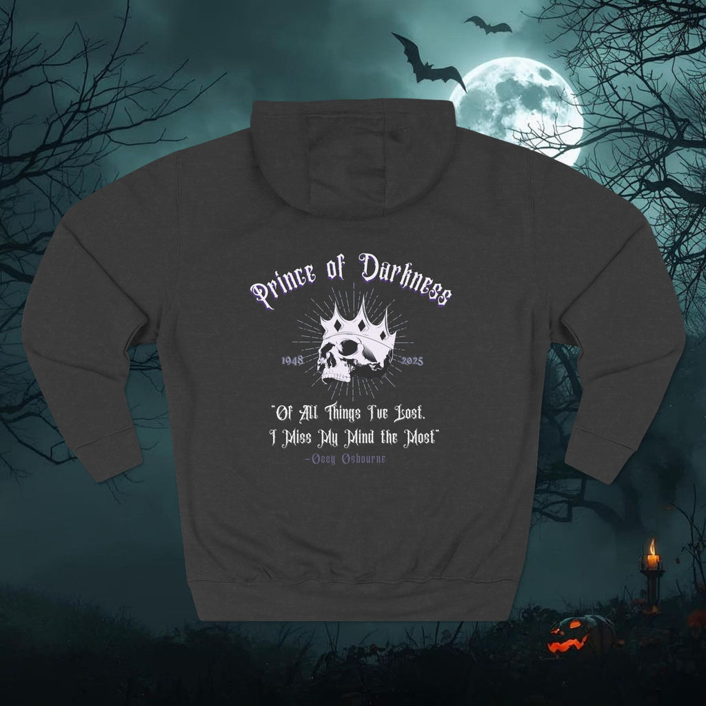 " Prince of Darkness" Ozzy Tribute Gothic Cozy Fleece Hoodie