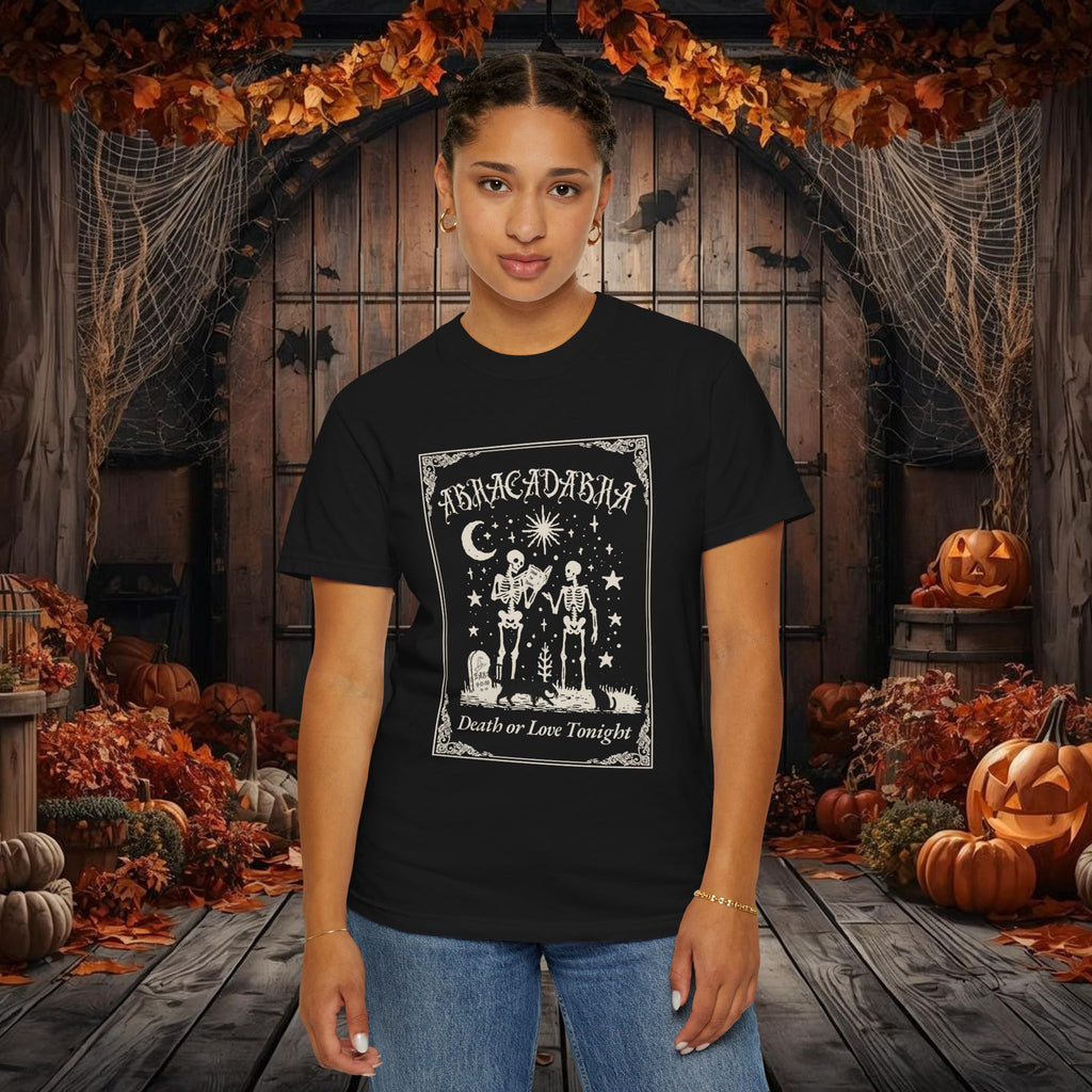 "Abracadrabra" Make it So, Skeleton Unisex Vintage style t-shirt Halloween
