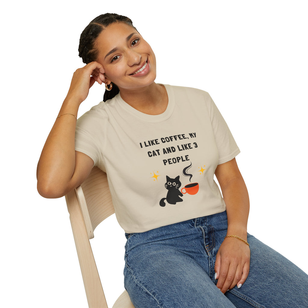 'I like Coffee & My Cat" Funny Cat Lover T-Shirt