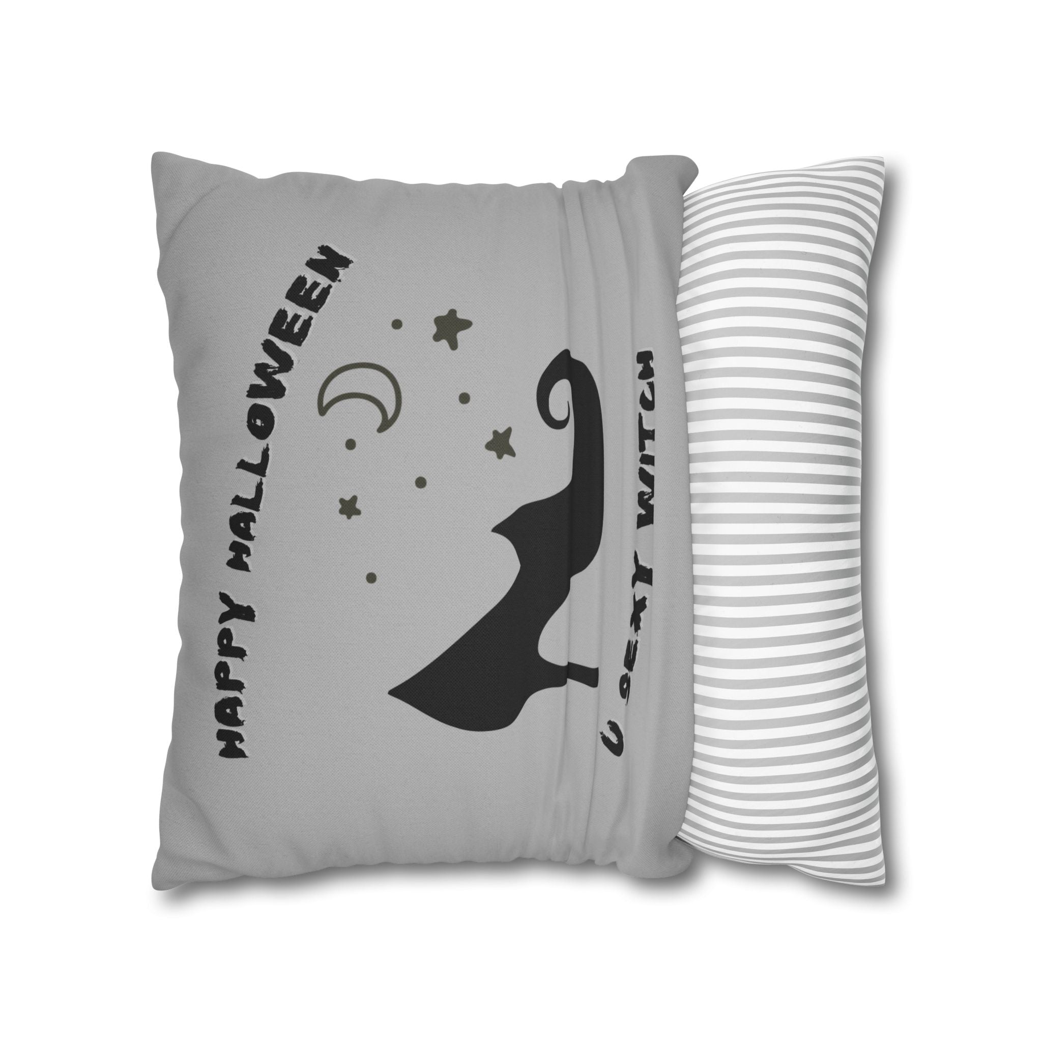"Yes I drive stick" + "High Heel Witch" - Reversible Halloween Pillow cover, 3 sizes