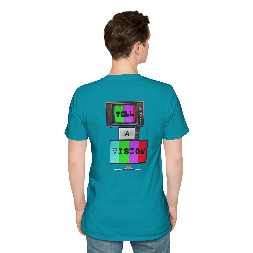 "Tell-A-Vision" Personalized Message, Unisex Softstyle T-Shirt, Gildan, 5 colors