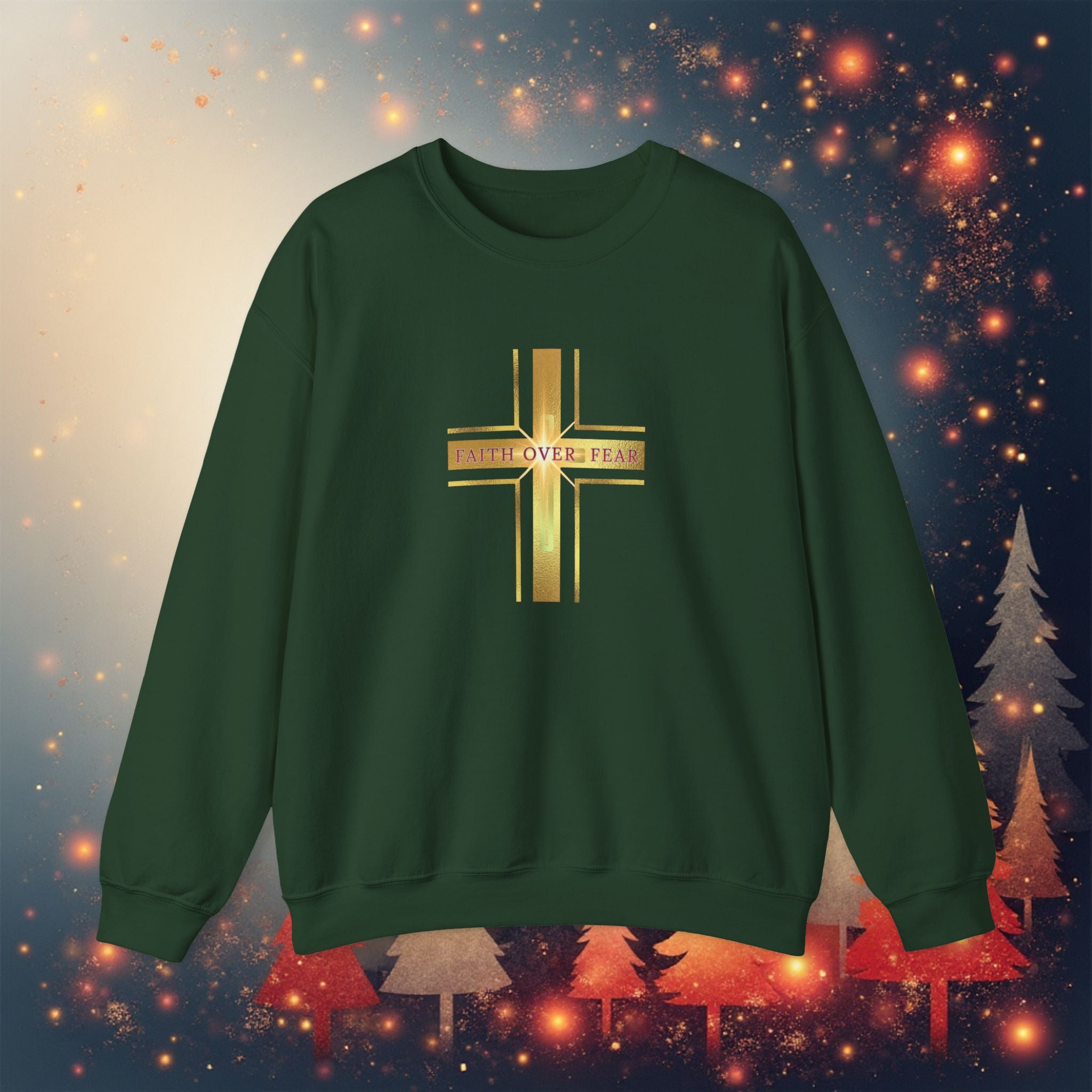 Faith Over Fear Crewneck Sweatshirt — 50% to Feeding America, Spiritual Gifts