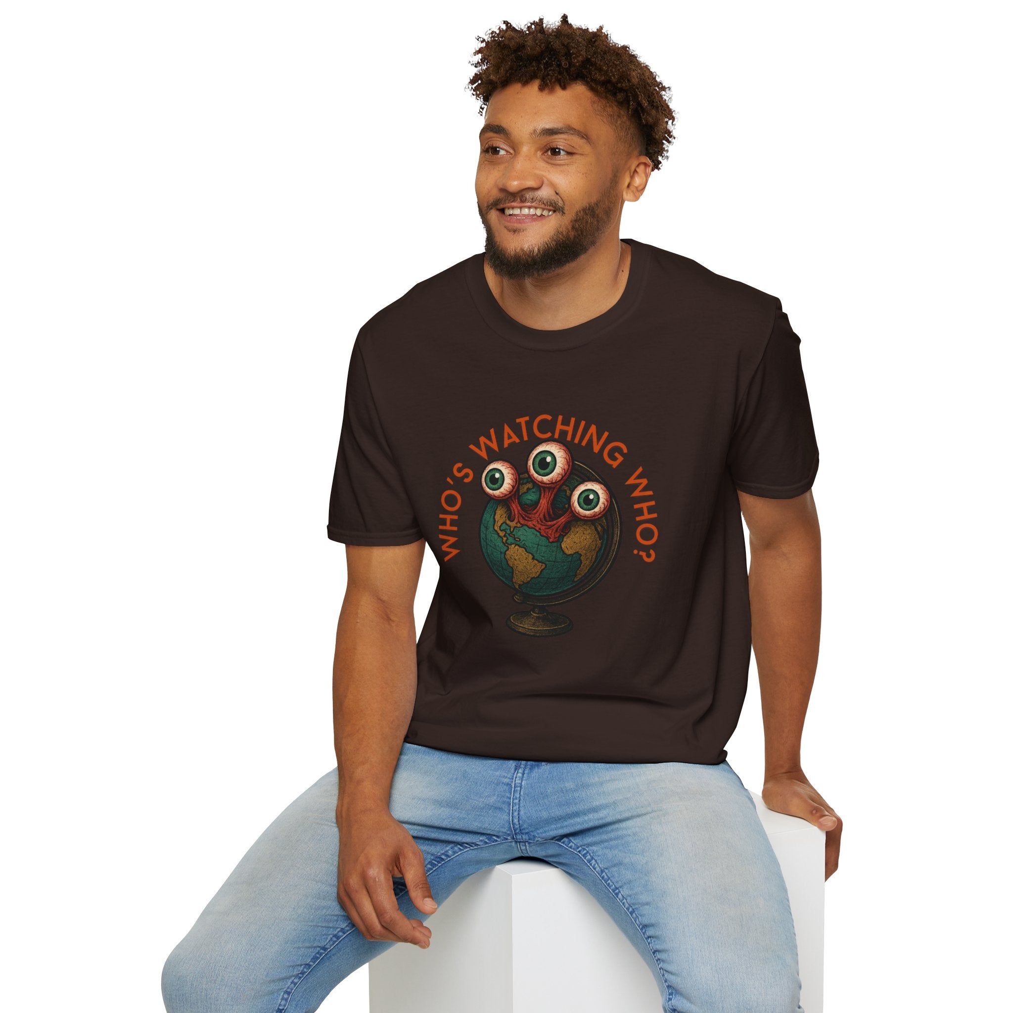 "3eyeAtlas" Who's Watching Who Unisex T-Shirt, Fun Thought-Full