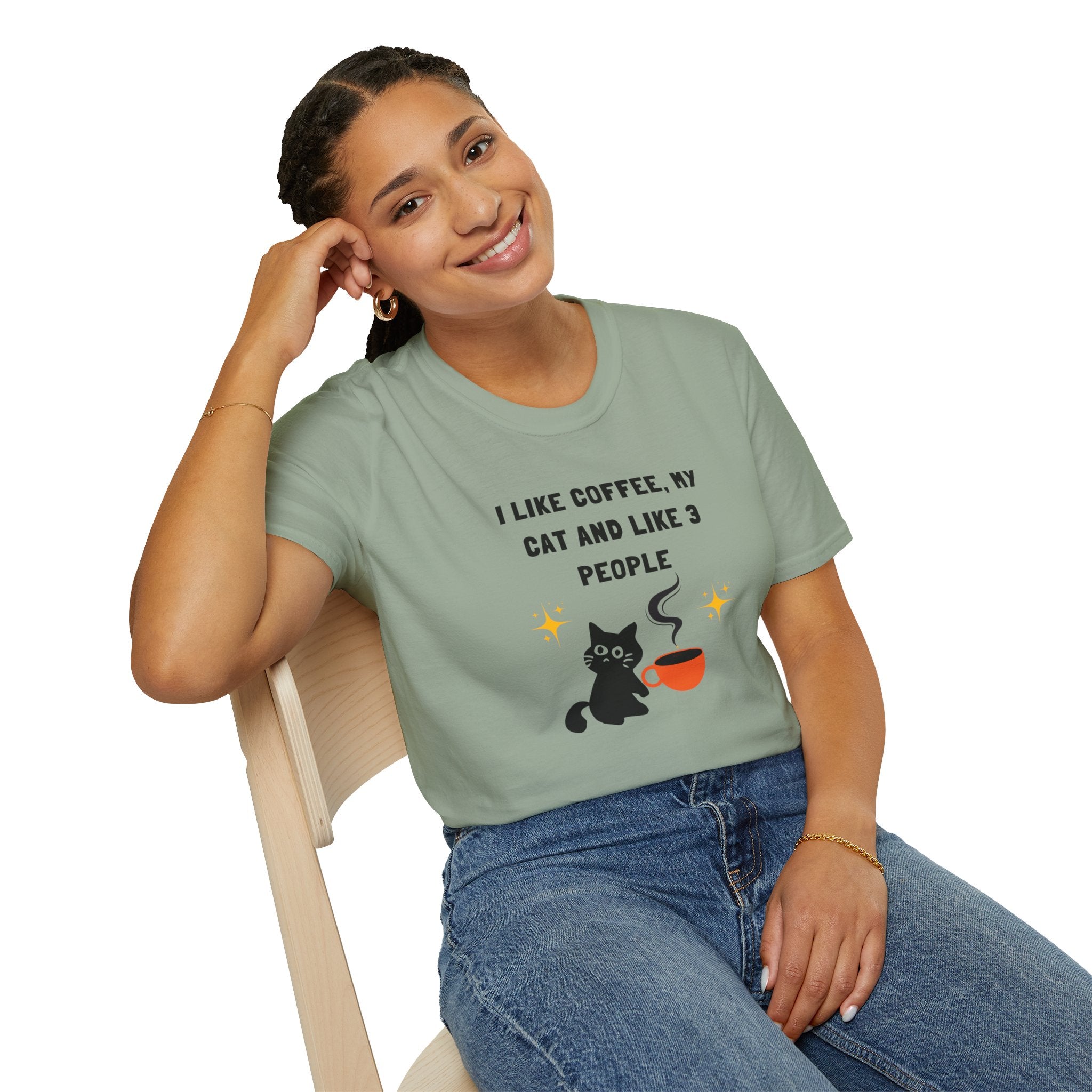 'I like Coffee & My Cat" Funny Cat Lover T-Shirt