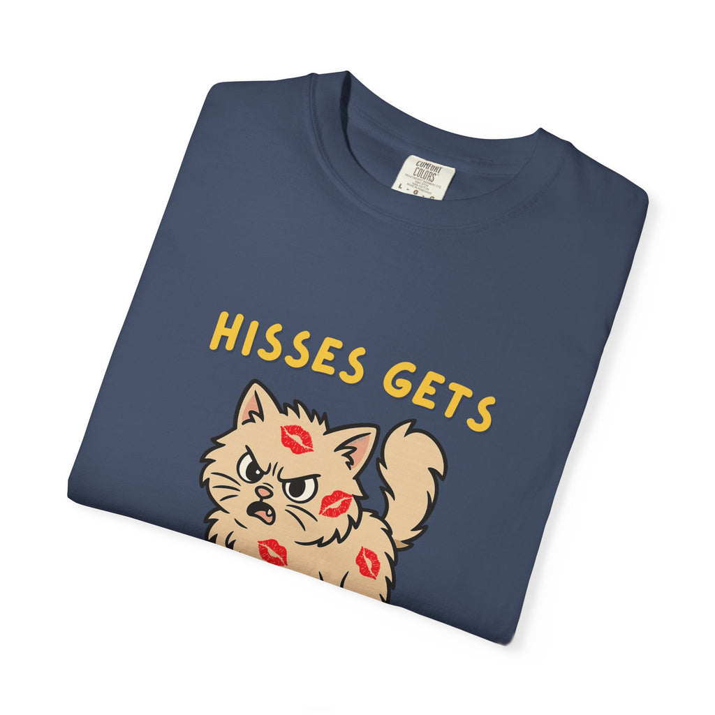 "Hisses Gets Kisses" Unisex Garment-Dyed T-Shirt,  Animal Lover Gift, Supporting Animal Rescues