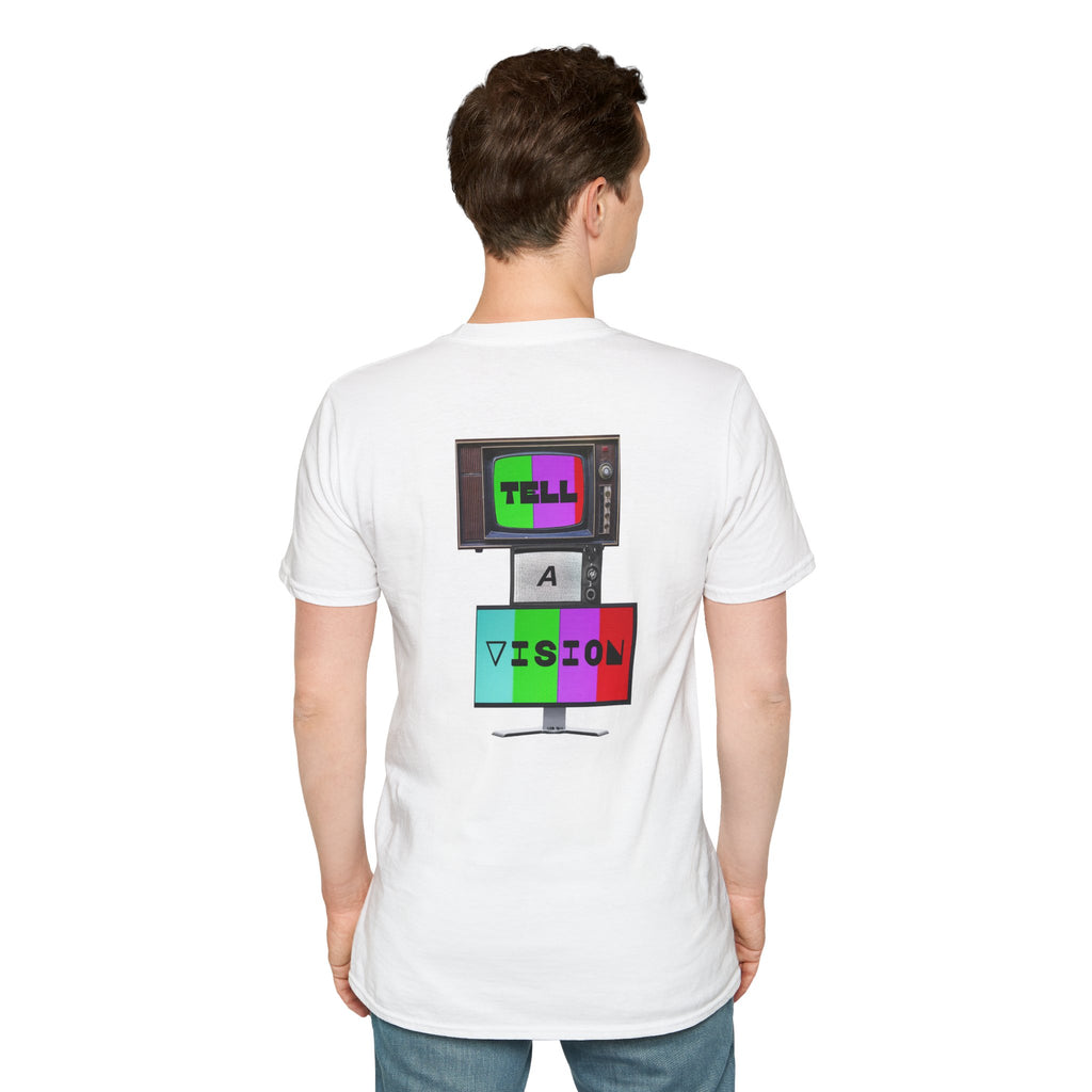 "Tell-A-Vision" Personalized Message, Unisex Softstyle T-Shirt, Gildan, 5 colors