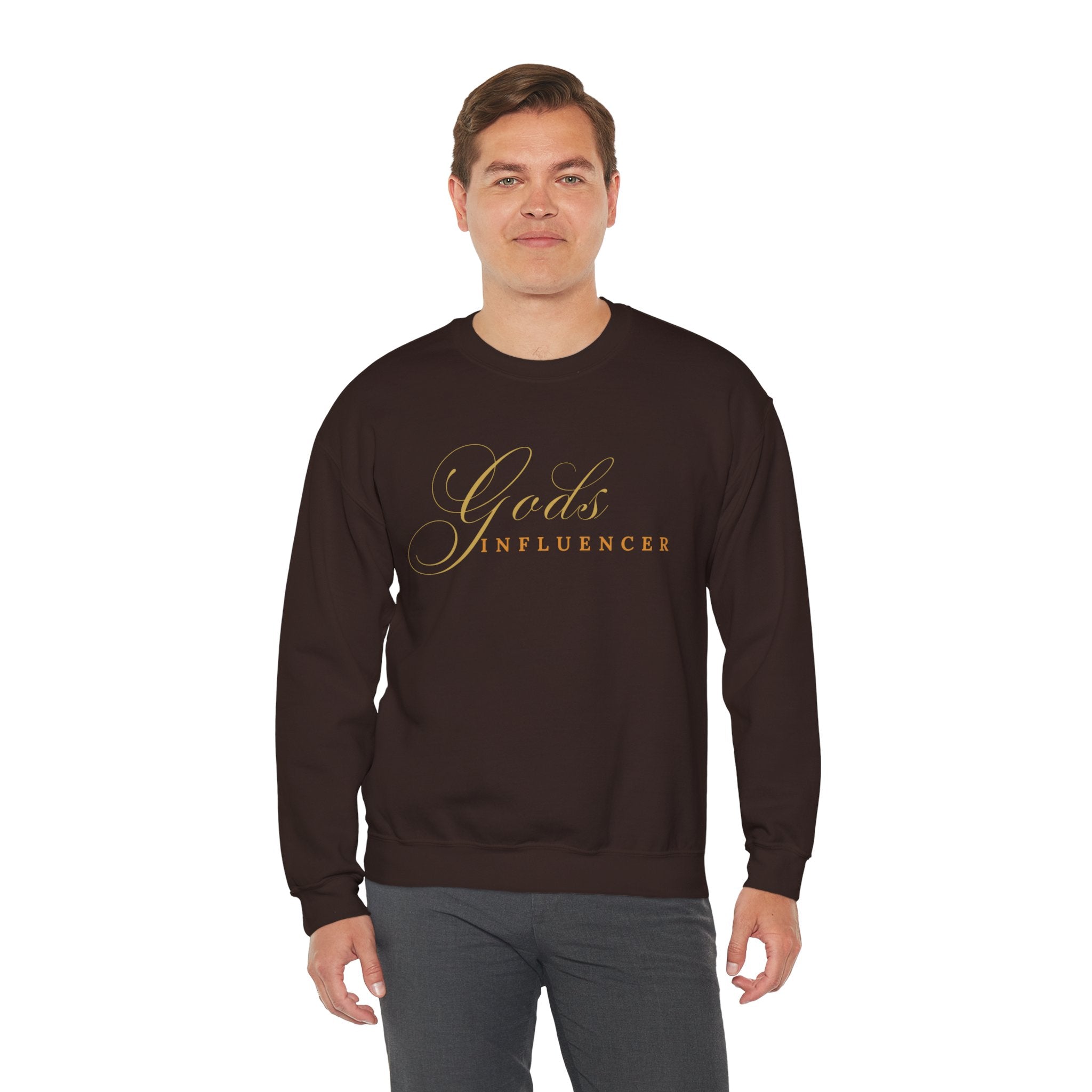 "God's Influencer" Script Christian Crewneck, Spiritual Christmas Feel, Faith