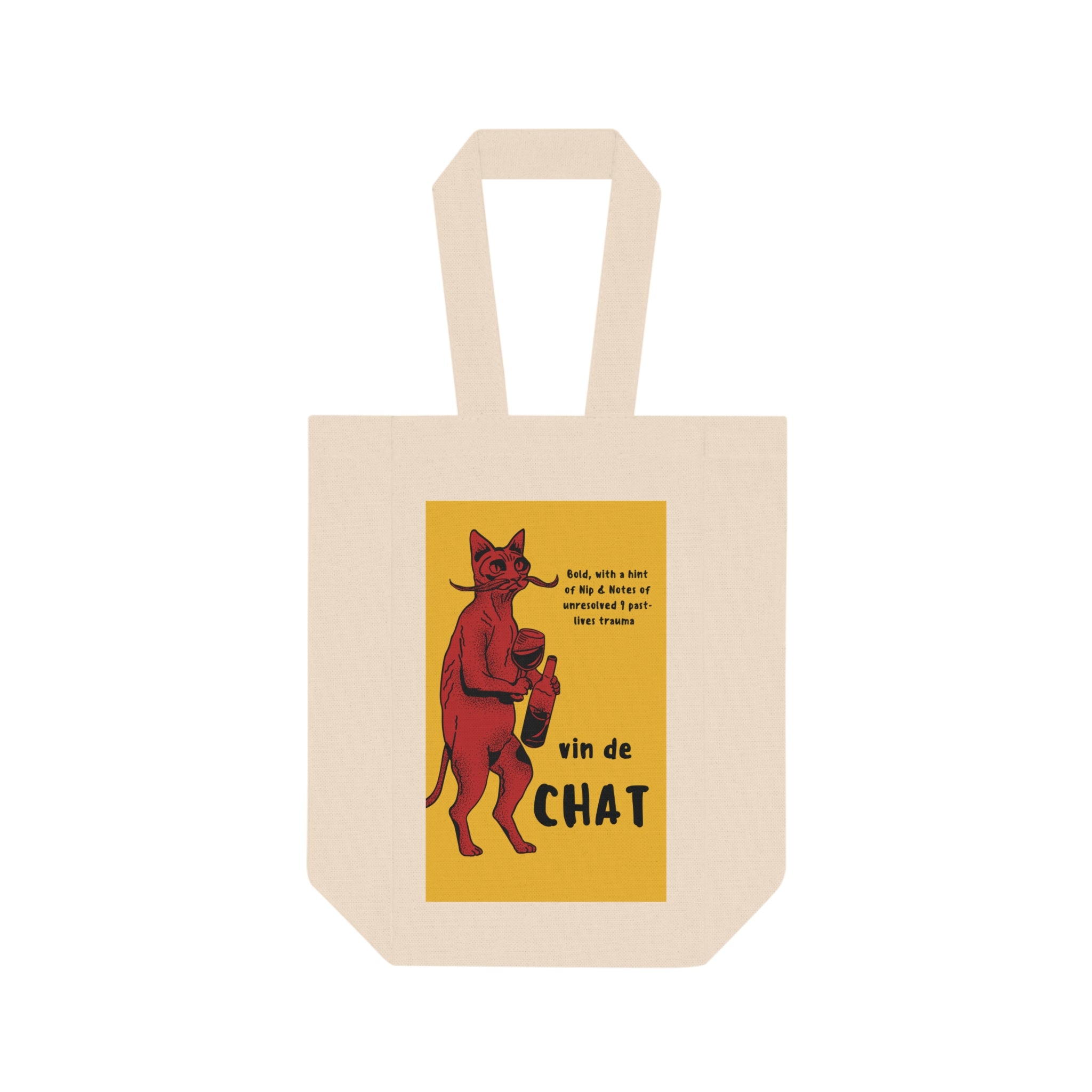 Charming Double Cat Wine Tote Bag - Perfect for Wine Lovers, Cat Lovers, Ideal Gift for Hostess, 50% of profits support Animal Rescues