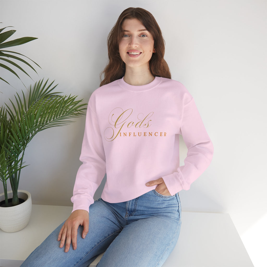 "God's Influencer" Script Christian Crewneck, Spiritual Christmas Feel, Faith