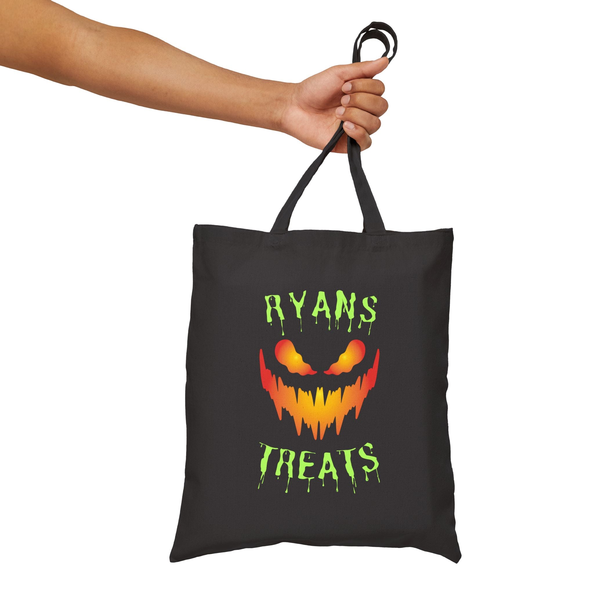 "Halloween Grin" Personalized Halloween Themed Cotton Canvas Tote Bag