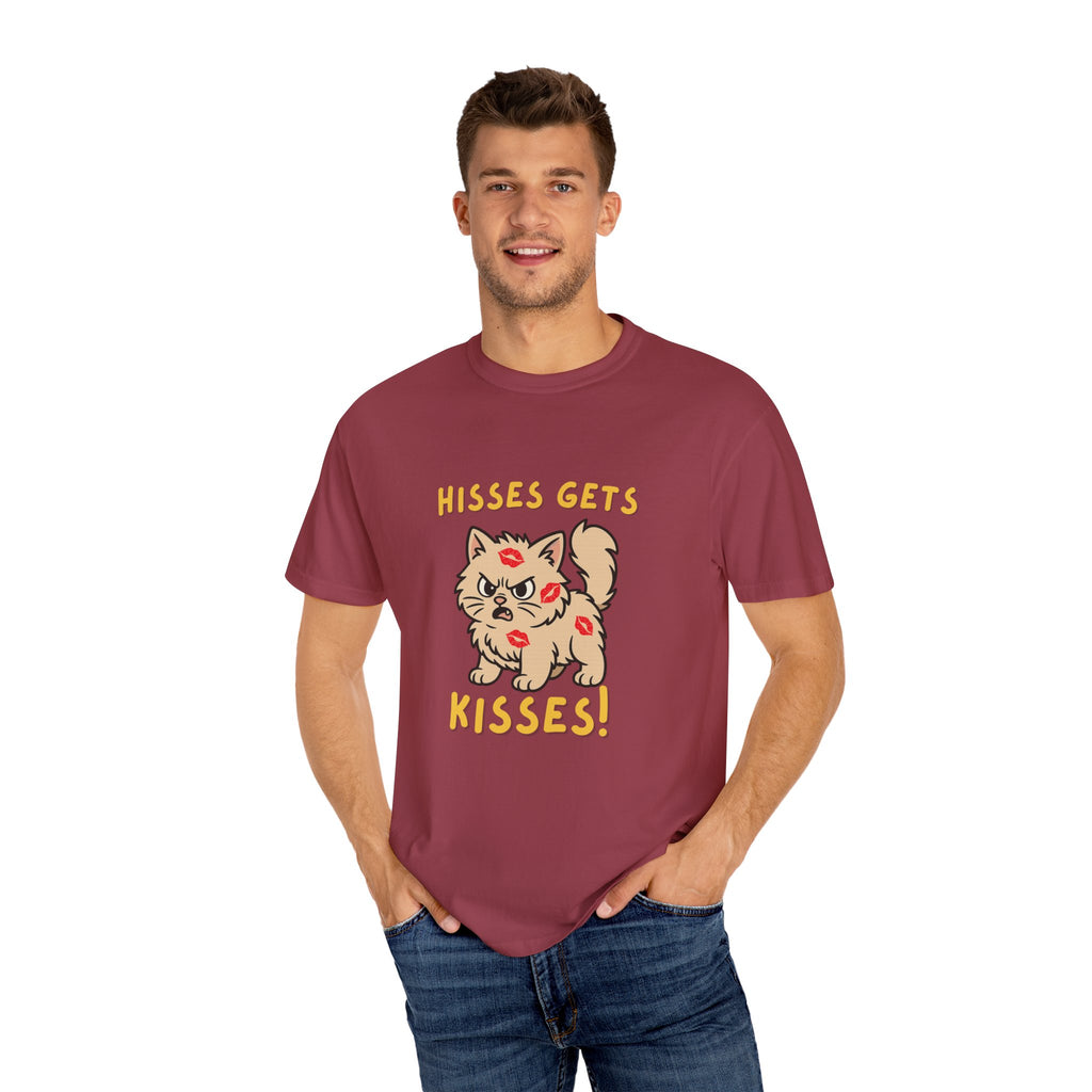 "Hisses Gets Kisses" Unisex Garment-Dyed T-Shirt,  Animal Lover Gift, Supporting Animal Rescues