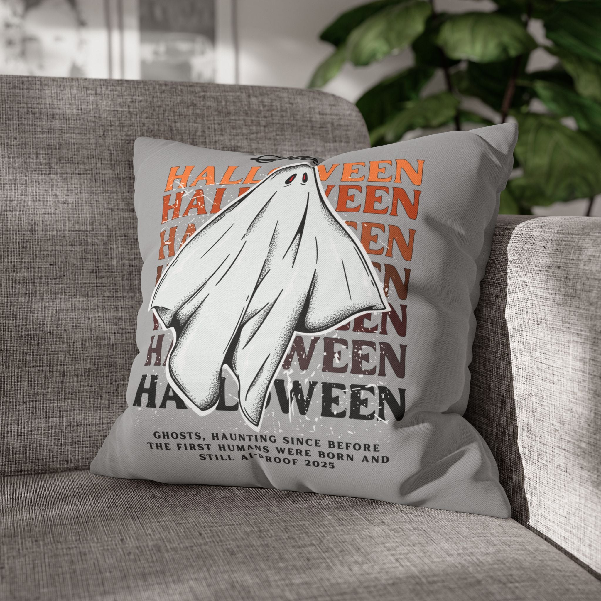 "Ghosts Ai Proof" Halloween Ghost Pillowcase, 2 sizes