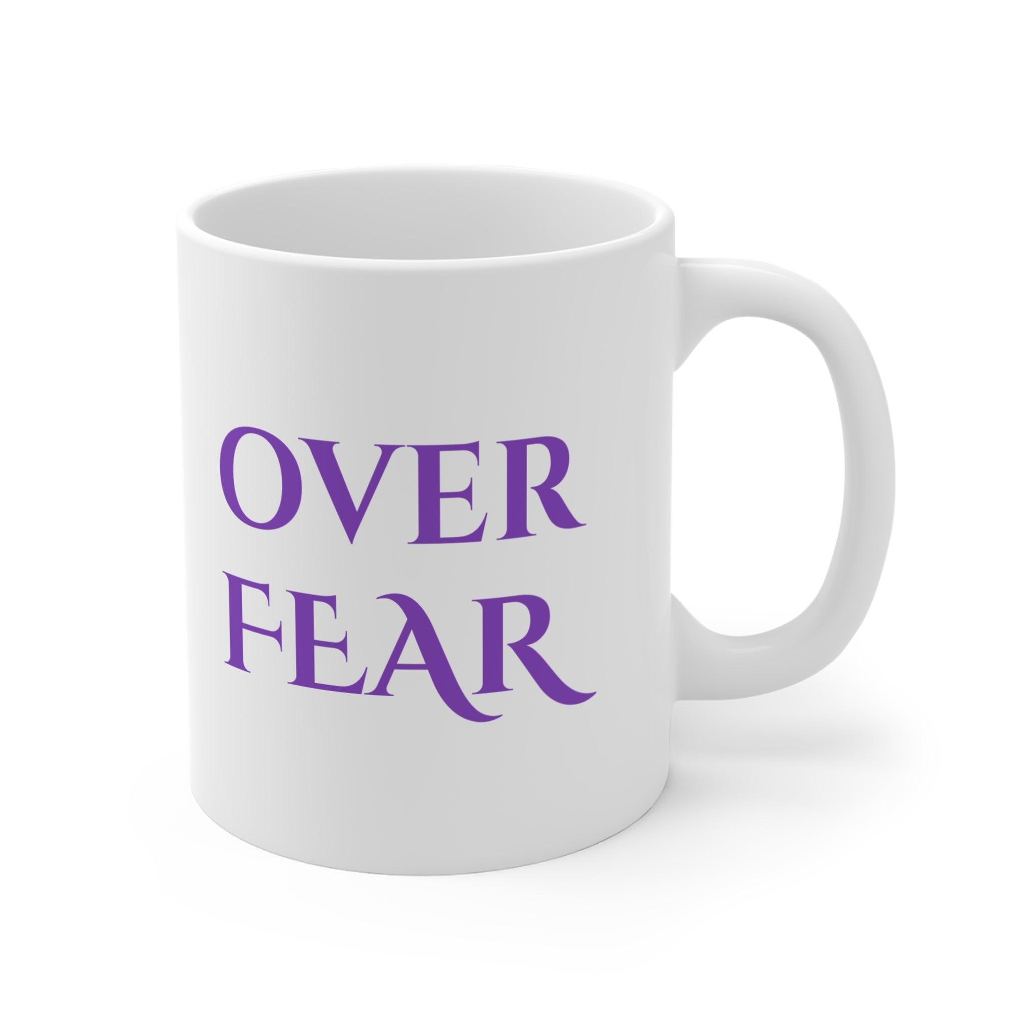 Faith Over Fear Ceramic Mug — 11oz Spiritual Coffee Cup (50% Profits to Mental Health)
