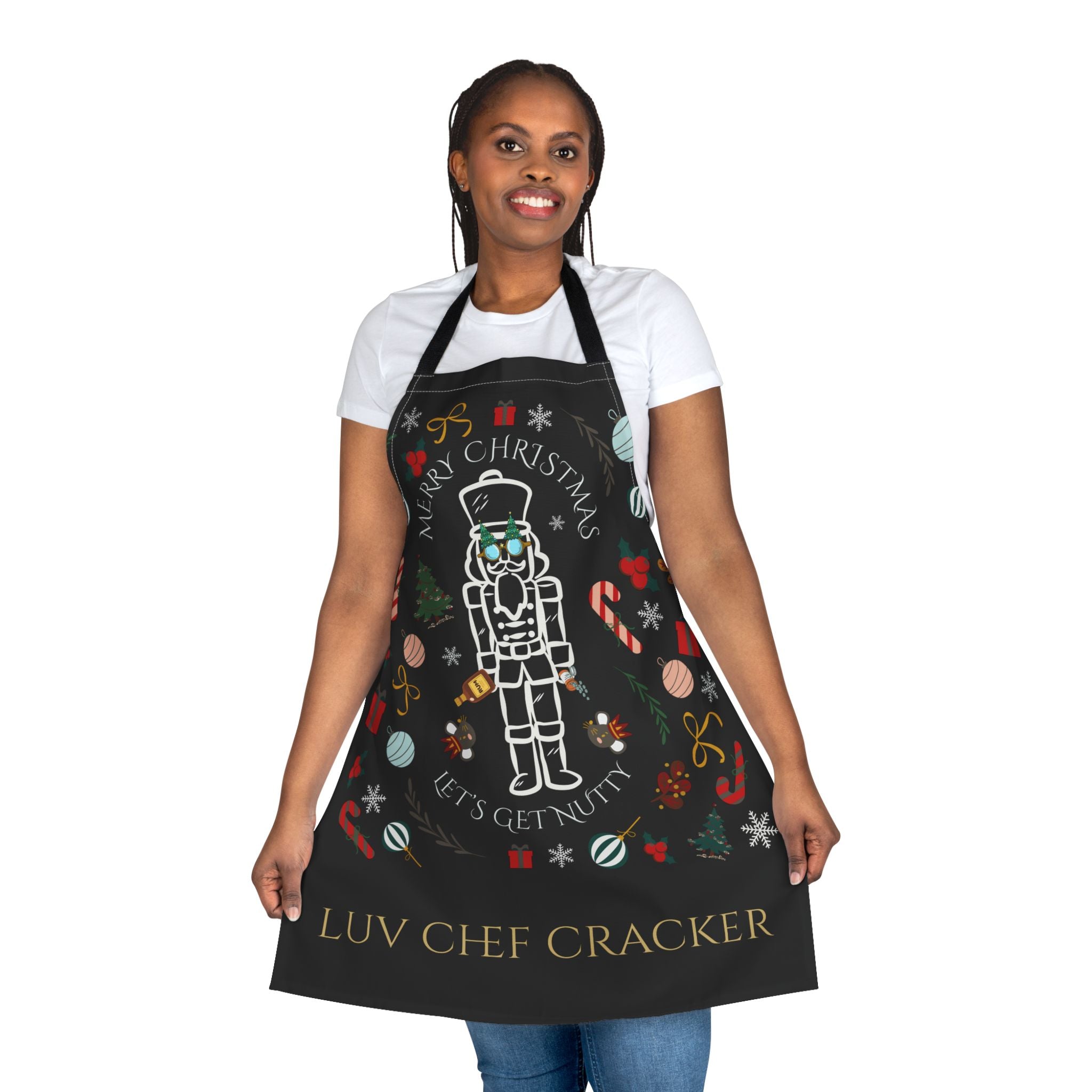 Personalized Hostess Gift, Holiday Christmas "Nutty Cracker" Apron —  Kitchen Apron, Hostess gift, Christmas Funny Nut Cracker