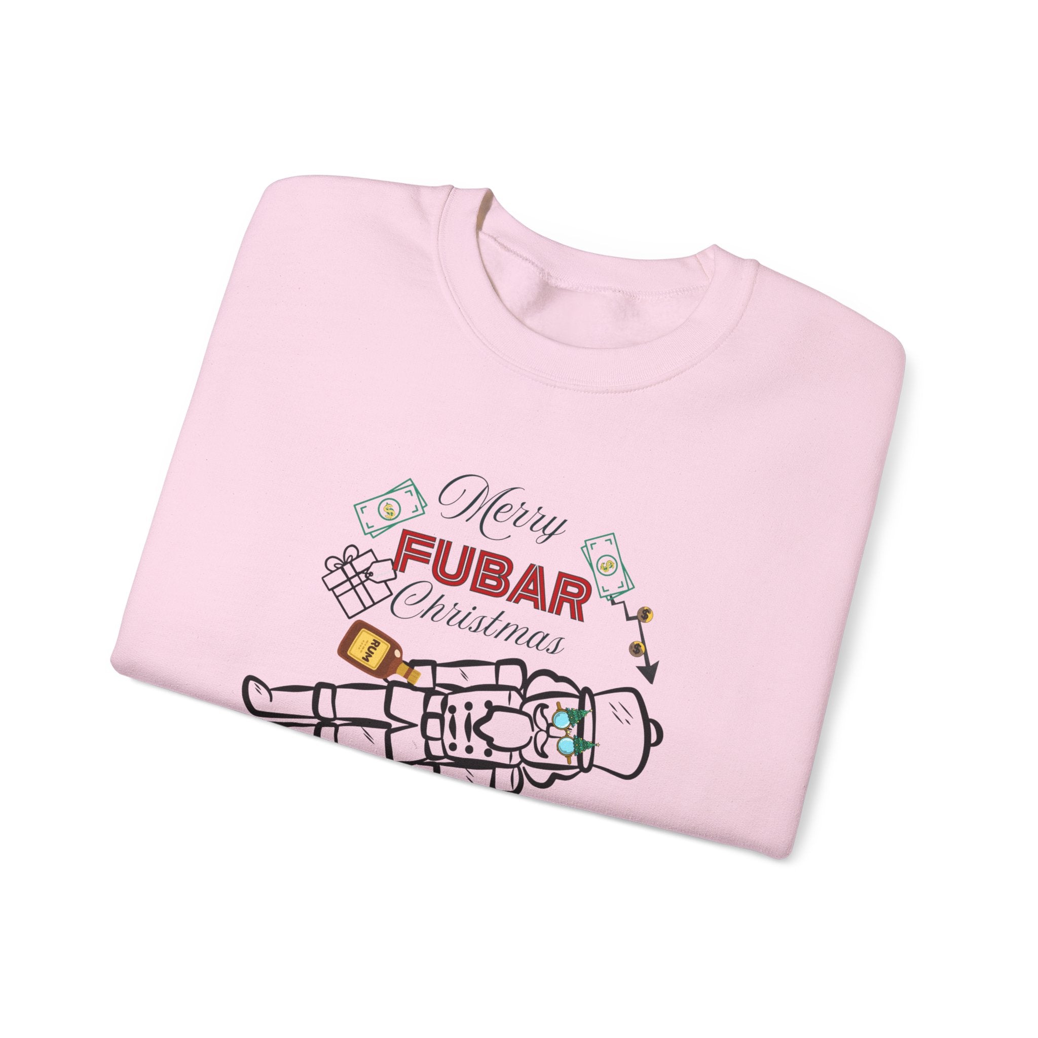 Nutty Nutcracker "Fubar" Christmas Crewneck Sweatshirt — Festive Holiday Sweater, Funny, Gift for Her or Him
