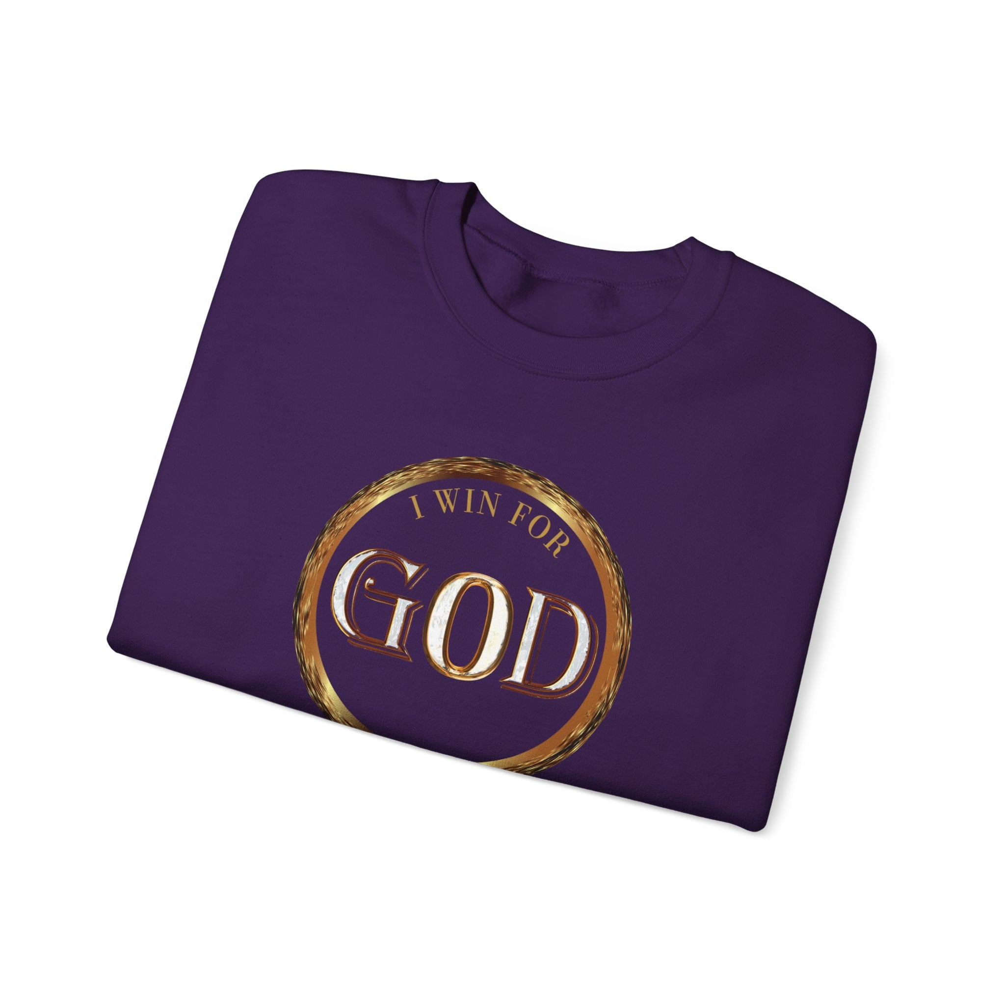 I Win For God Crewneck Sweatshirt — Christian Faith Inspirational Pullover