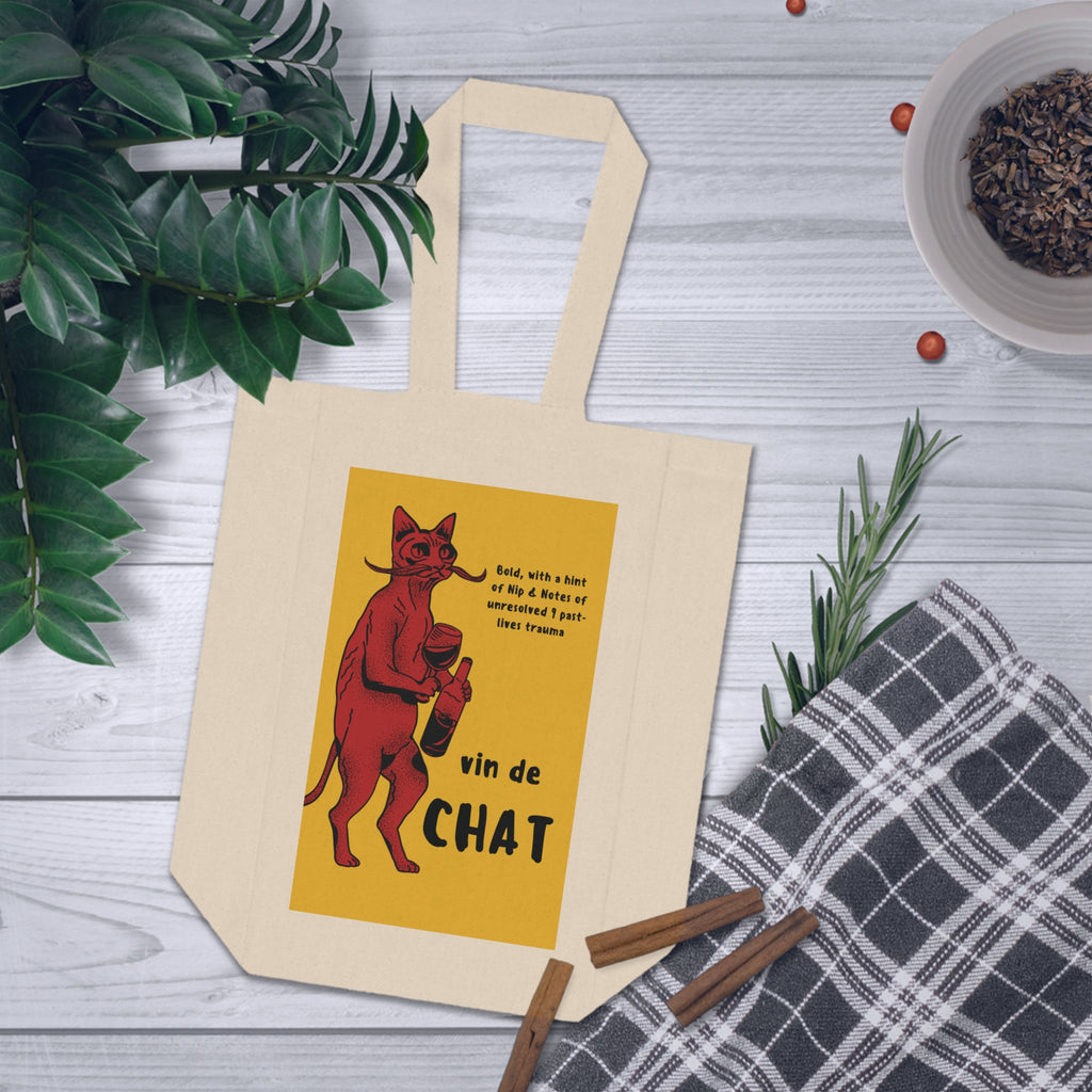 Charming Double Cat Wine Tote Bag - Perfect for Wine Lovers, Cat Lovers, Ideal Gift for Hostess, 50% of profits support Animal Rescues