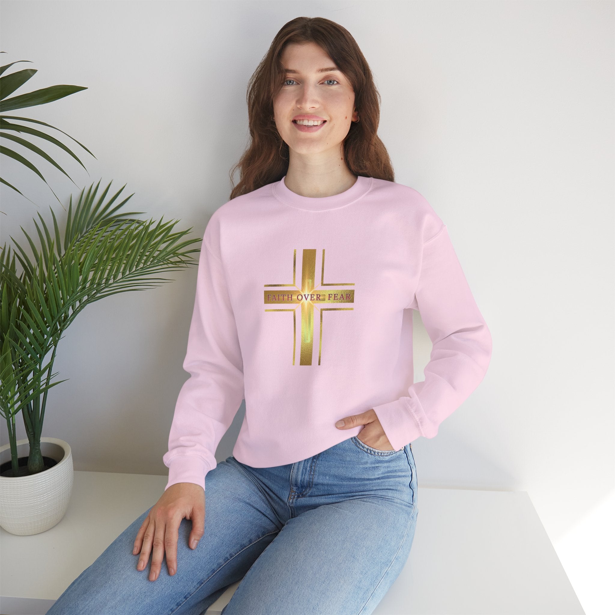 Faith Over Fear Crewneck Sweatshirt — 50% to Feeding America, Spiritual Gifts