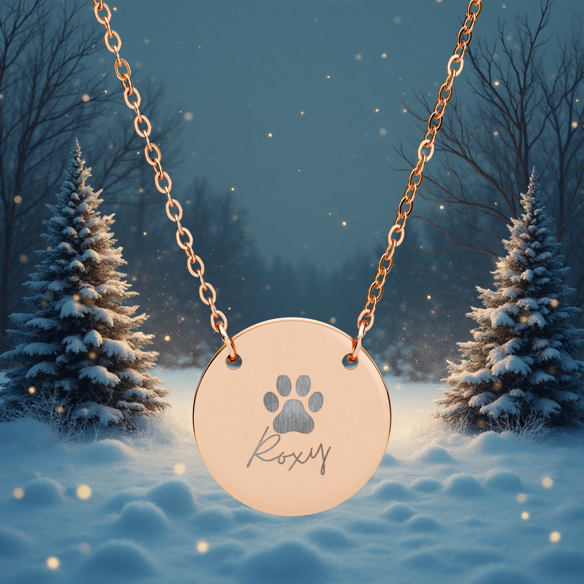 Necklace, Engraved, Personal, Pet , Fur Love Gift, 18K Gold PVD, 18K Rose Gold PVD, Charity 50% profit to Animal Rescuers