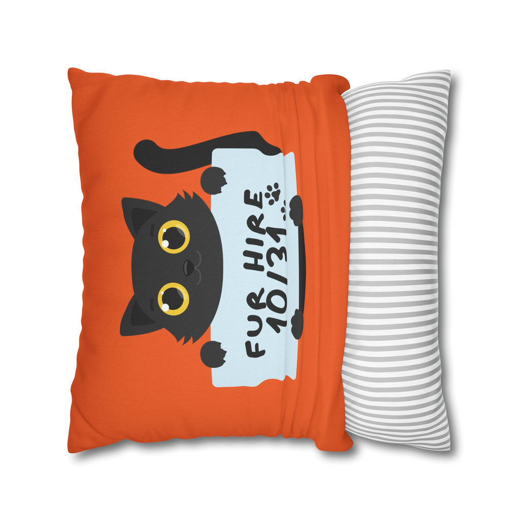 "Feral" and " Fur Hire" Cat Reversible Halloween Pillowcase, 3 sizes