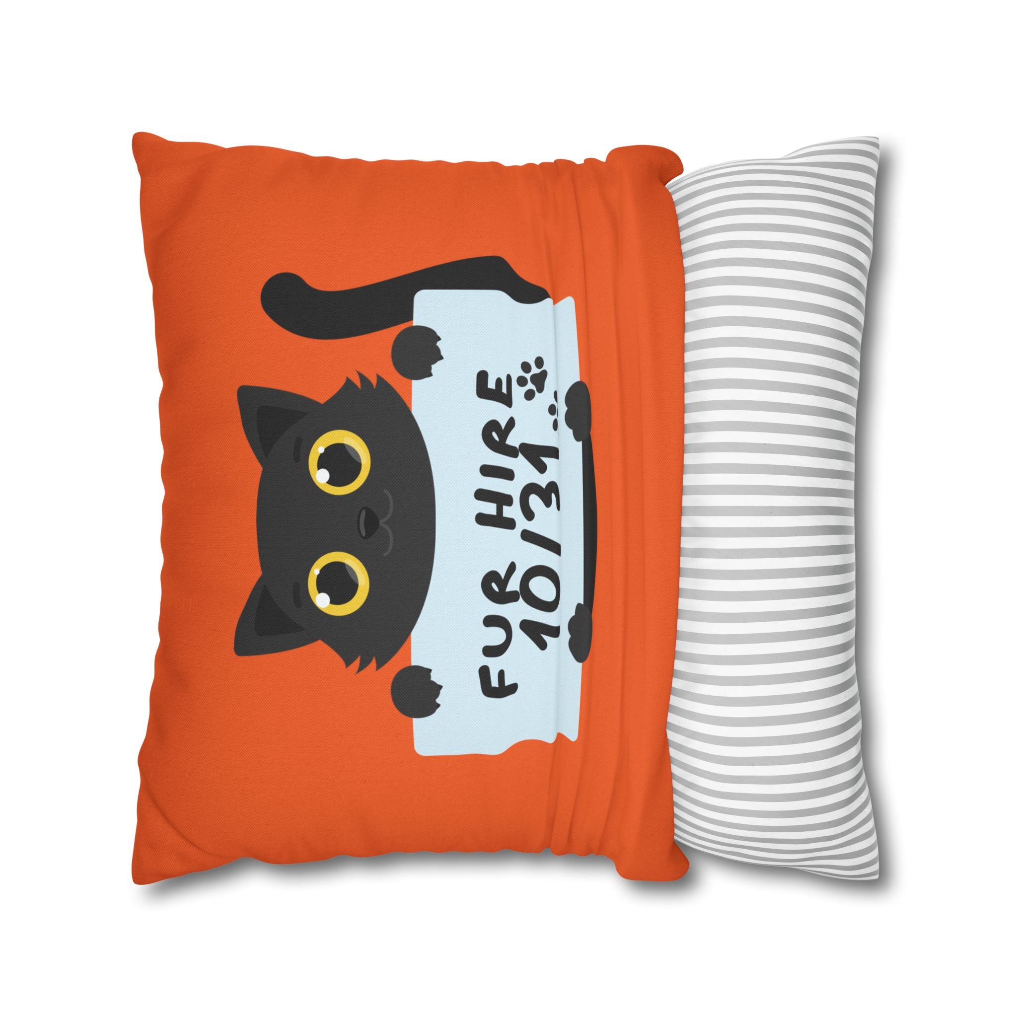 "Feral" and " Fur Hire" Cat Reversible Halloween Pillowcase, 3 sizes