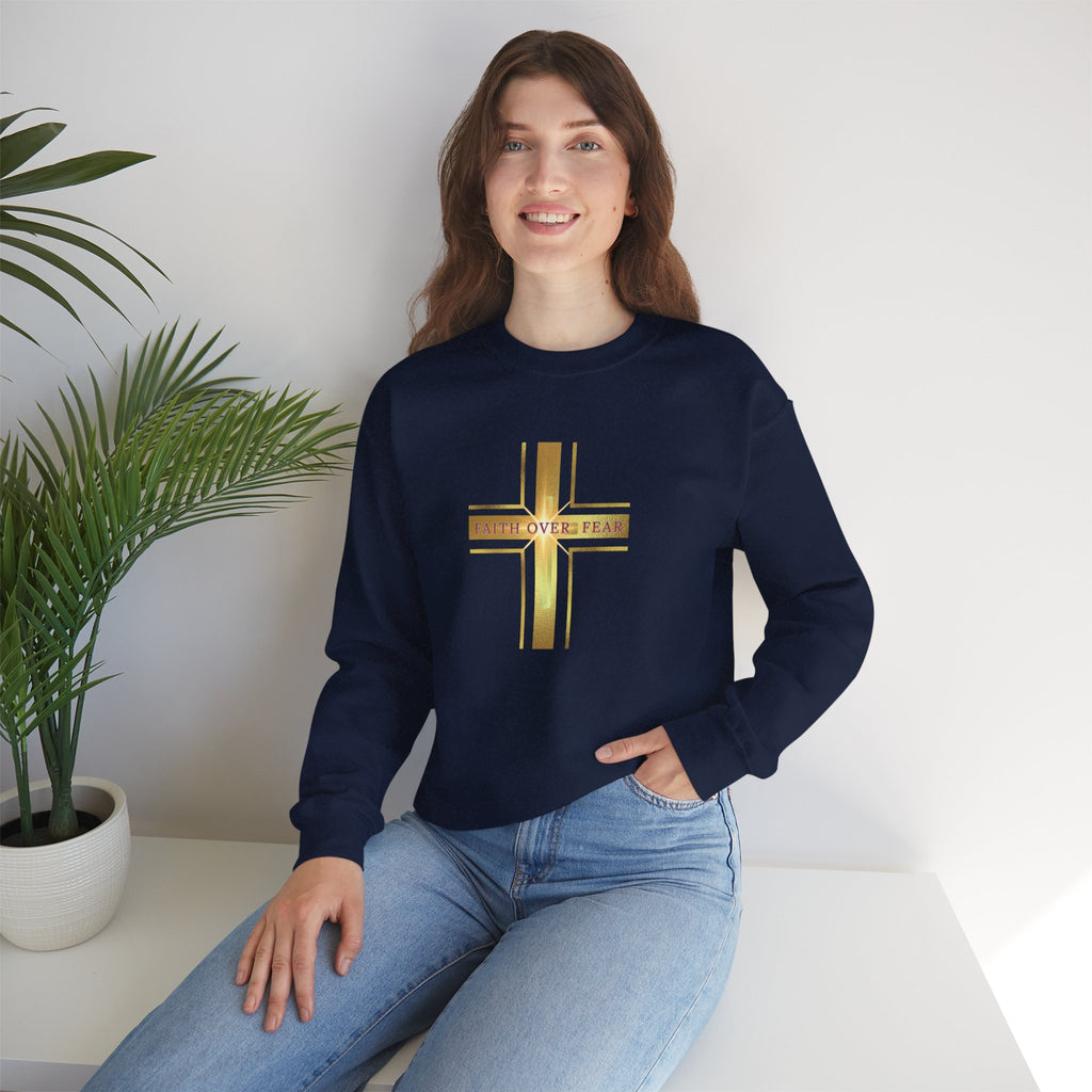 Faith Over Fear Crewneck Sweatshirt — 50% to Feeding America, Spiritual Gifts