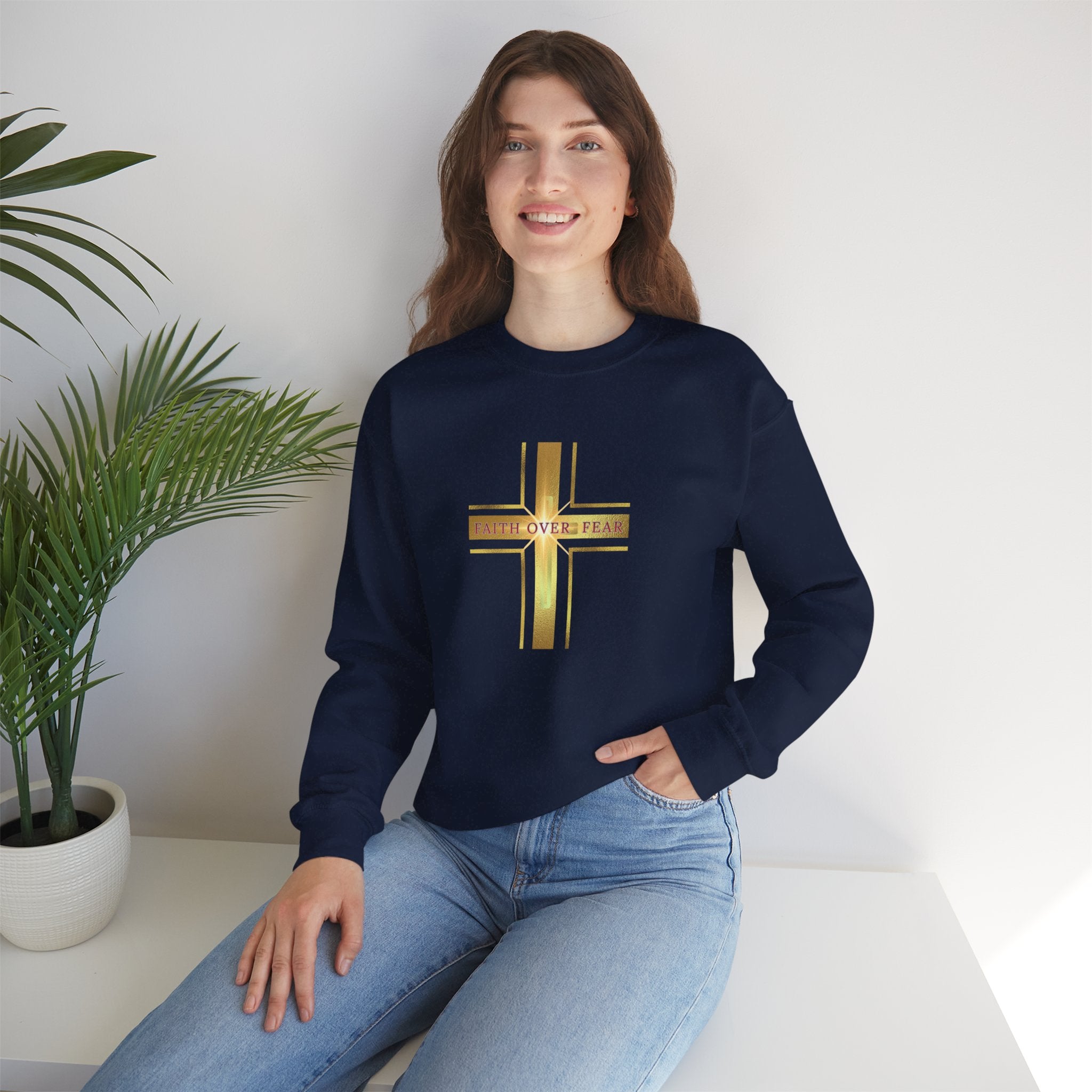 Faith Over Fear Crewneck Sweatshirt — 50% to Feeding America, Spiritual Gifts