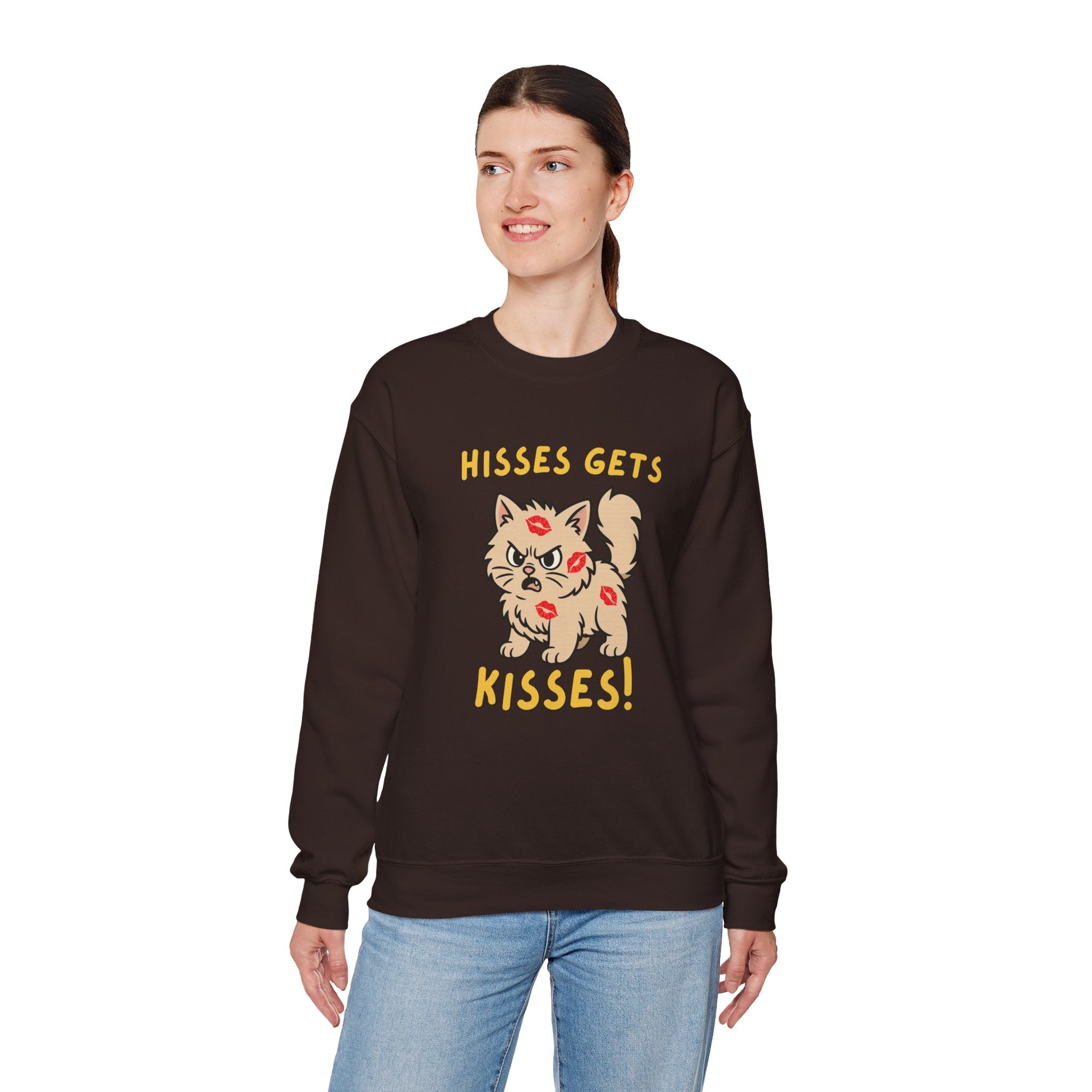'Hisses Gets Kisses" Unisex Sweatshirt | Supporting Cat Rescues