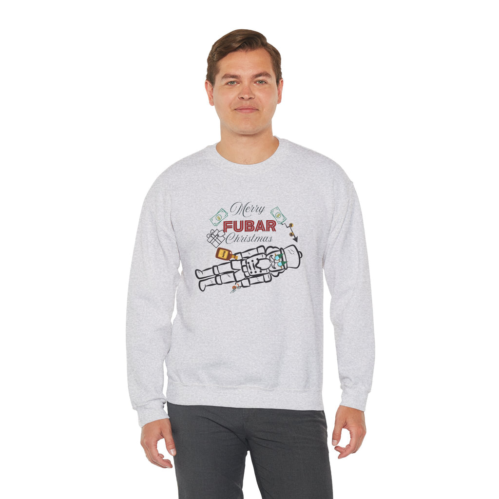 Nutty Nutcracker "Fubar" Christmas Crewneck Sweatshirt — Festive Holiday Sweater, Funny, Gift for Her or Him