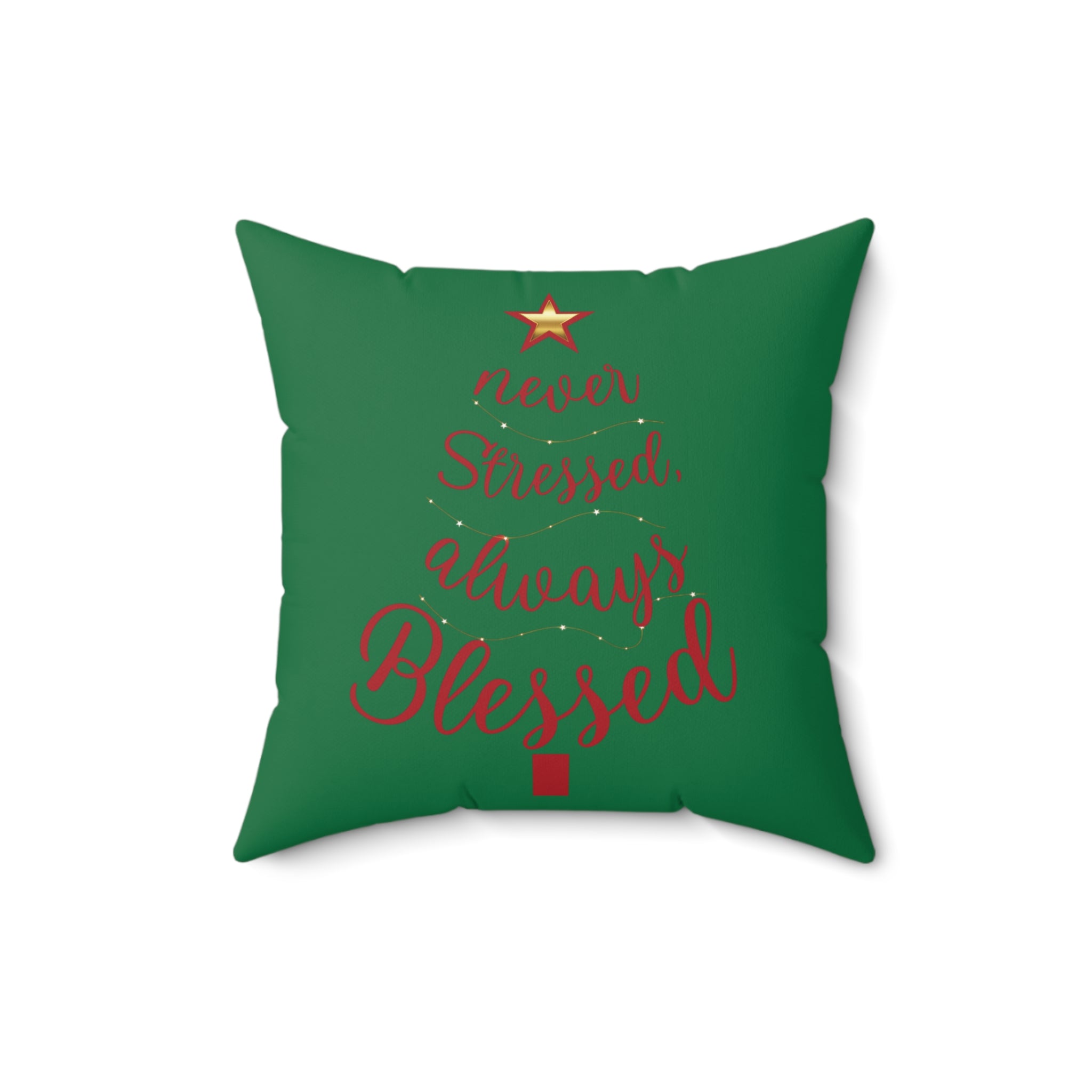 Christmas Reindeer & Tree Funny Saying Pillow — Faux Suede Double-Sided Holiday Throw Pillow