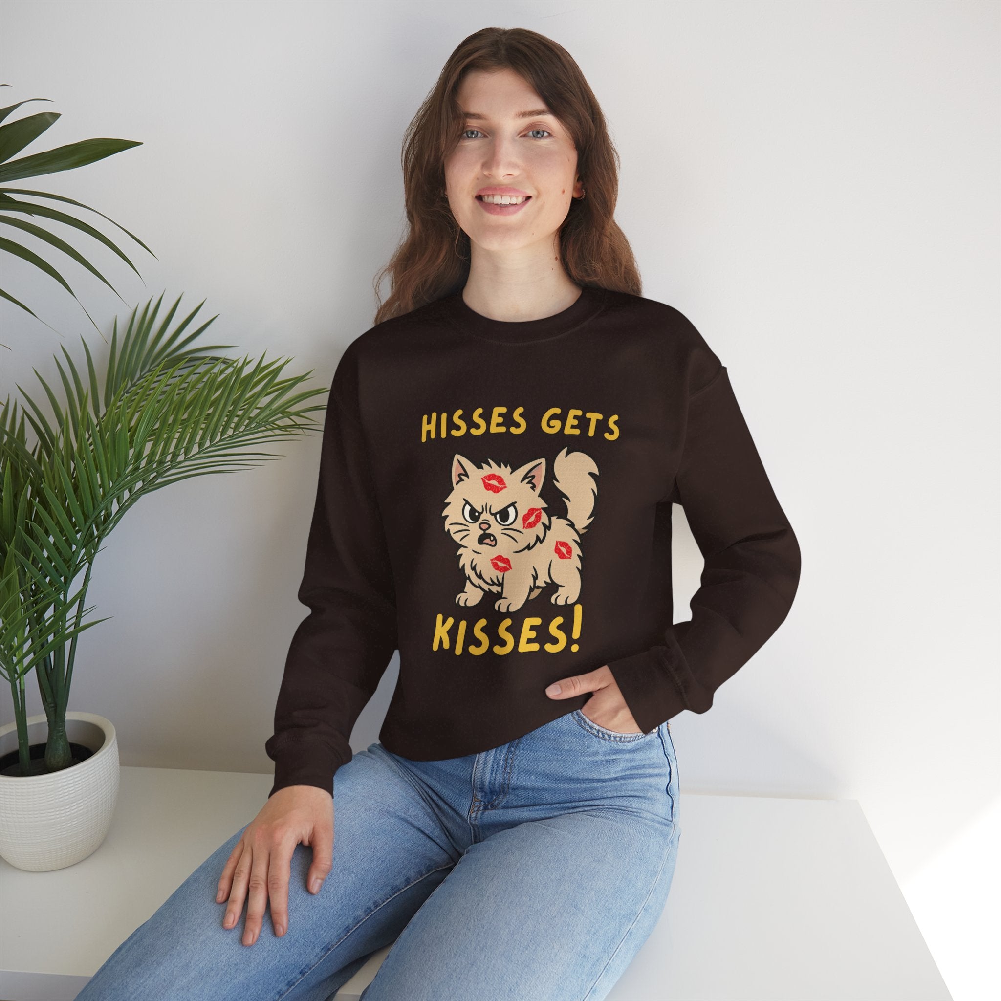'Hisses Gets Kisses" Unisex Sweatshirt | Supporting Cat Rescues