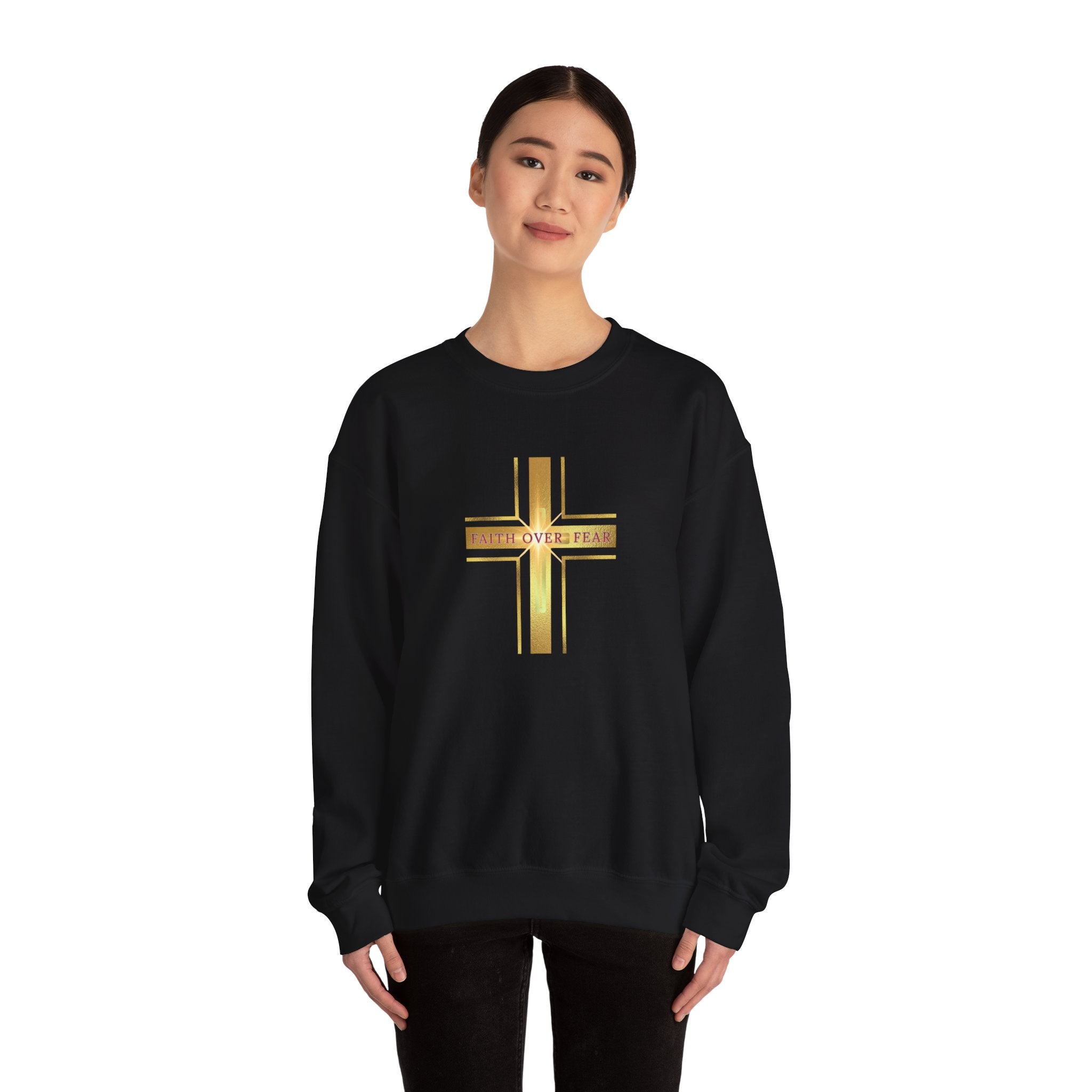 Faith Over Fear Crewneck Sweatshirt — 50% to Feeding America, Spiritual Gifts