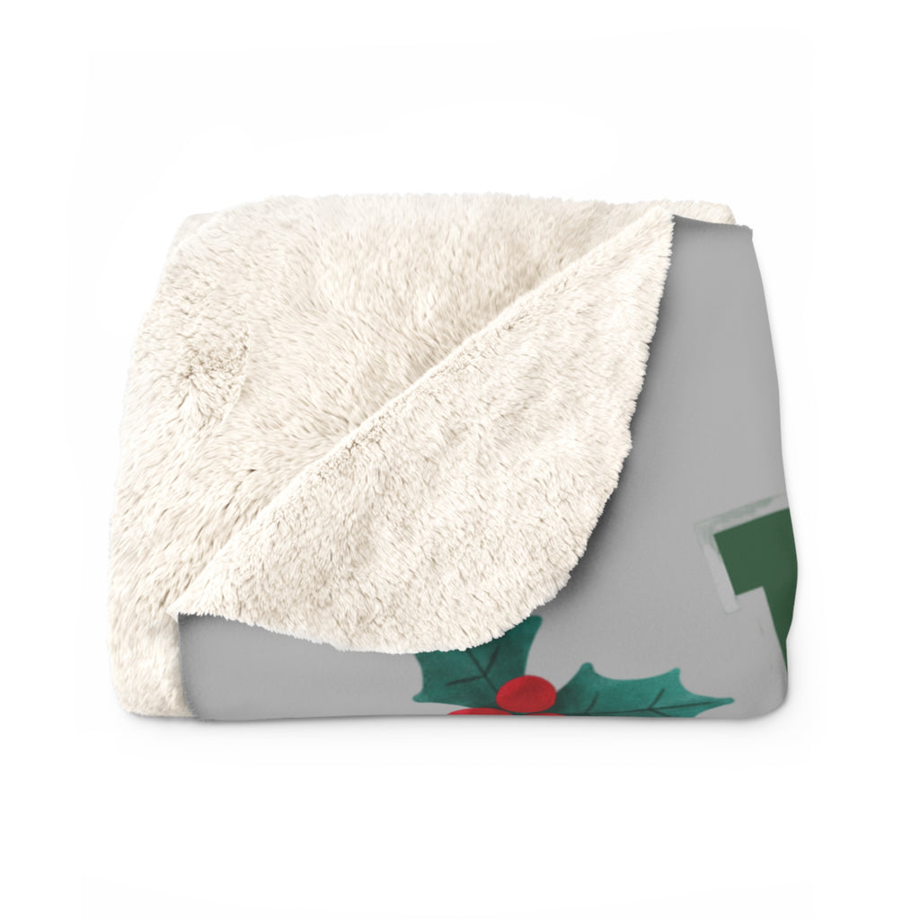 "Feral" Cat Personalized Holiday Sherpa Blanket — Cute Black Cat Christmas Throw, 50% of profits support Animal Rescues