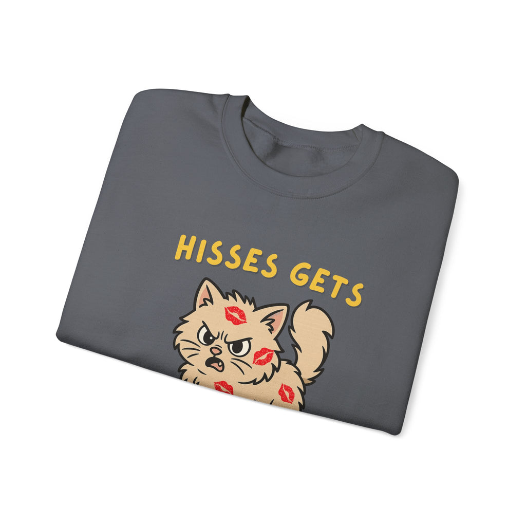 'Hisses Gets Kisses" Unisex Sweatshirt | Supporting Cat Rescues
