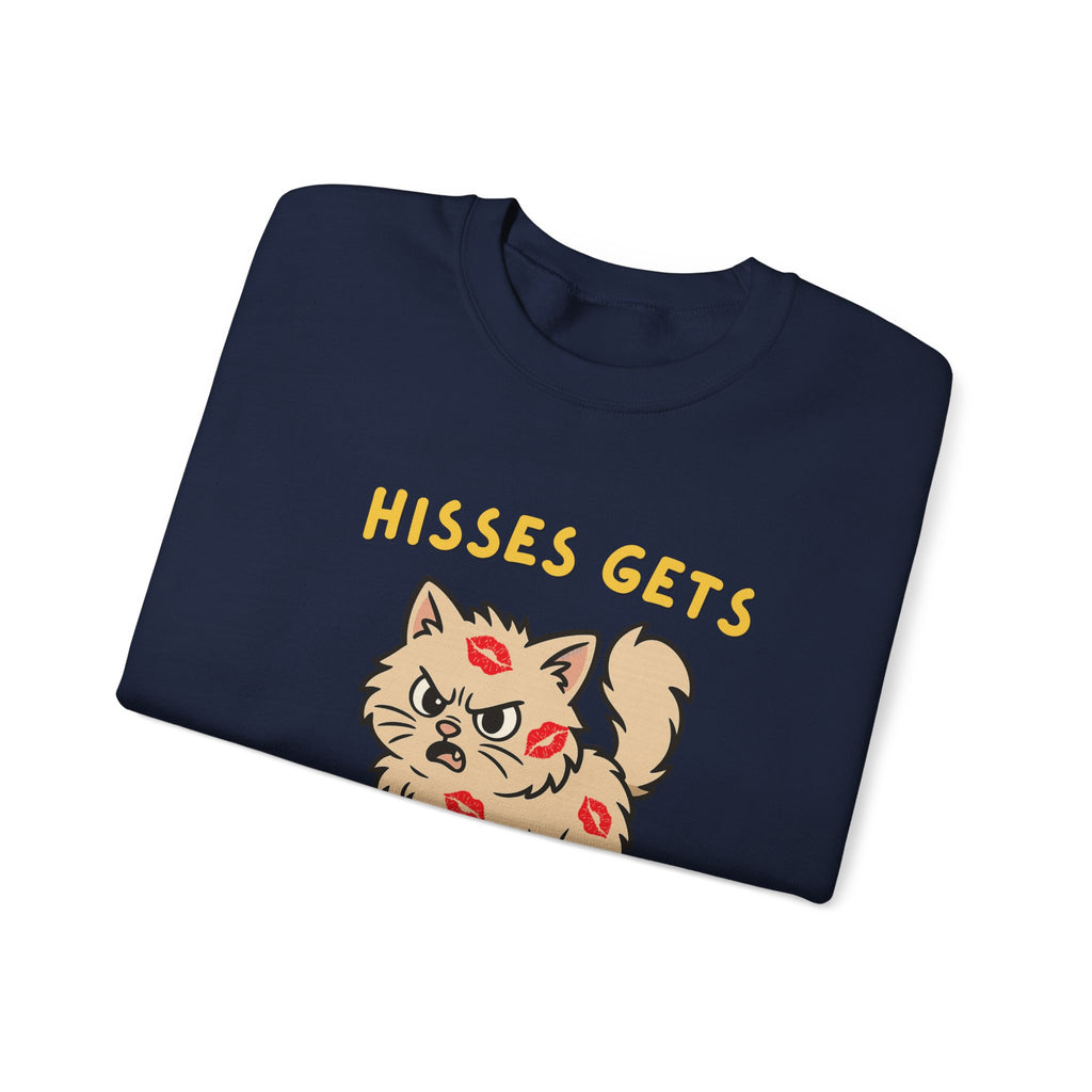 'Hisses Gets Kisses" Unisex Sweatshirt | Supporting Cat Rescues