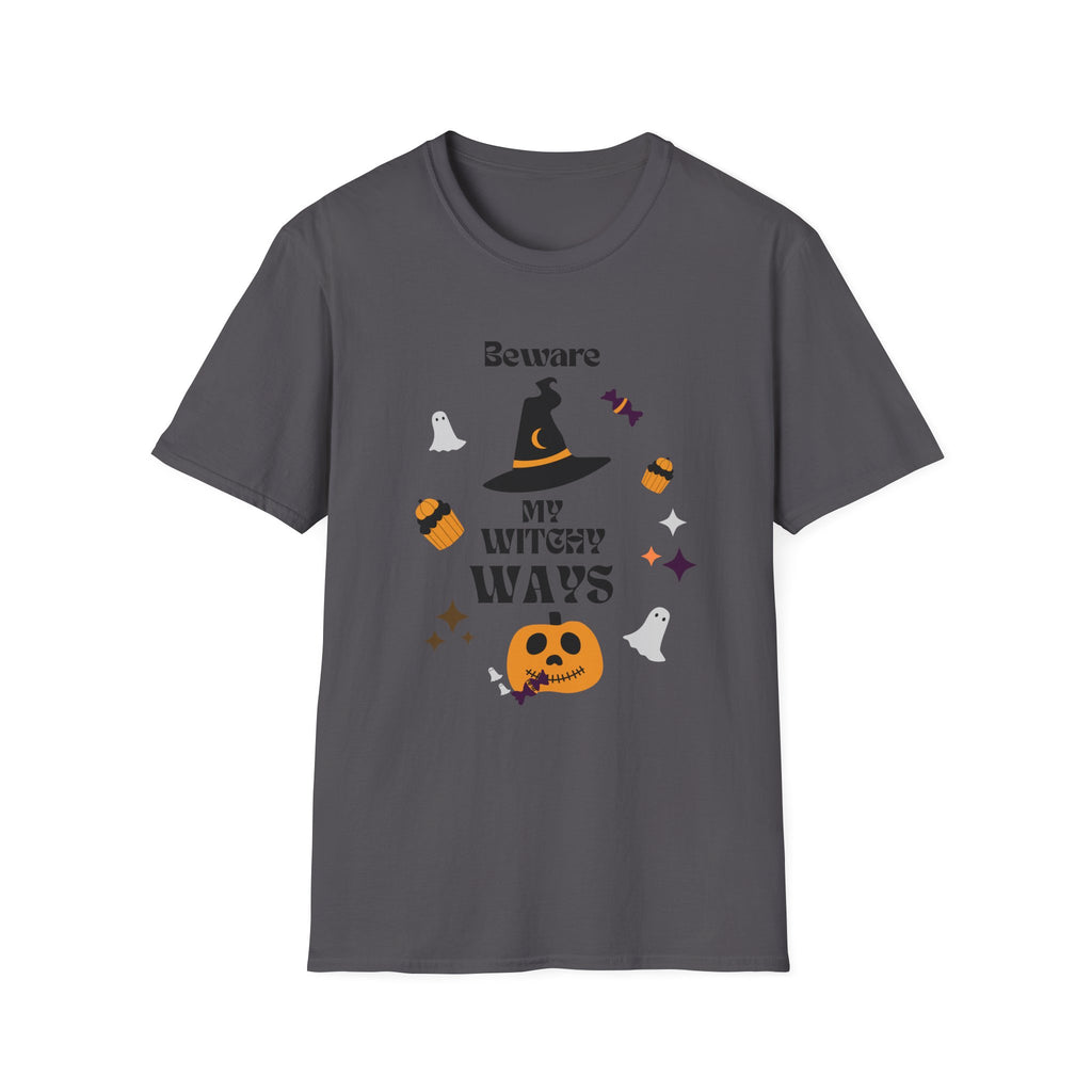 "Beware My Witch Ways" Halloween T-Shirt, Unisex, 5 colors, Fun Witchy Stuff