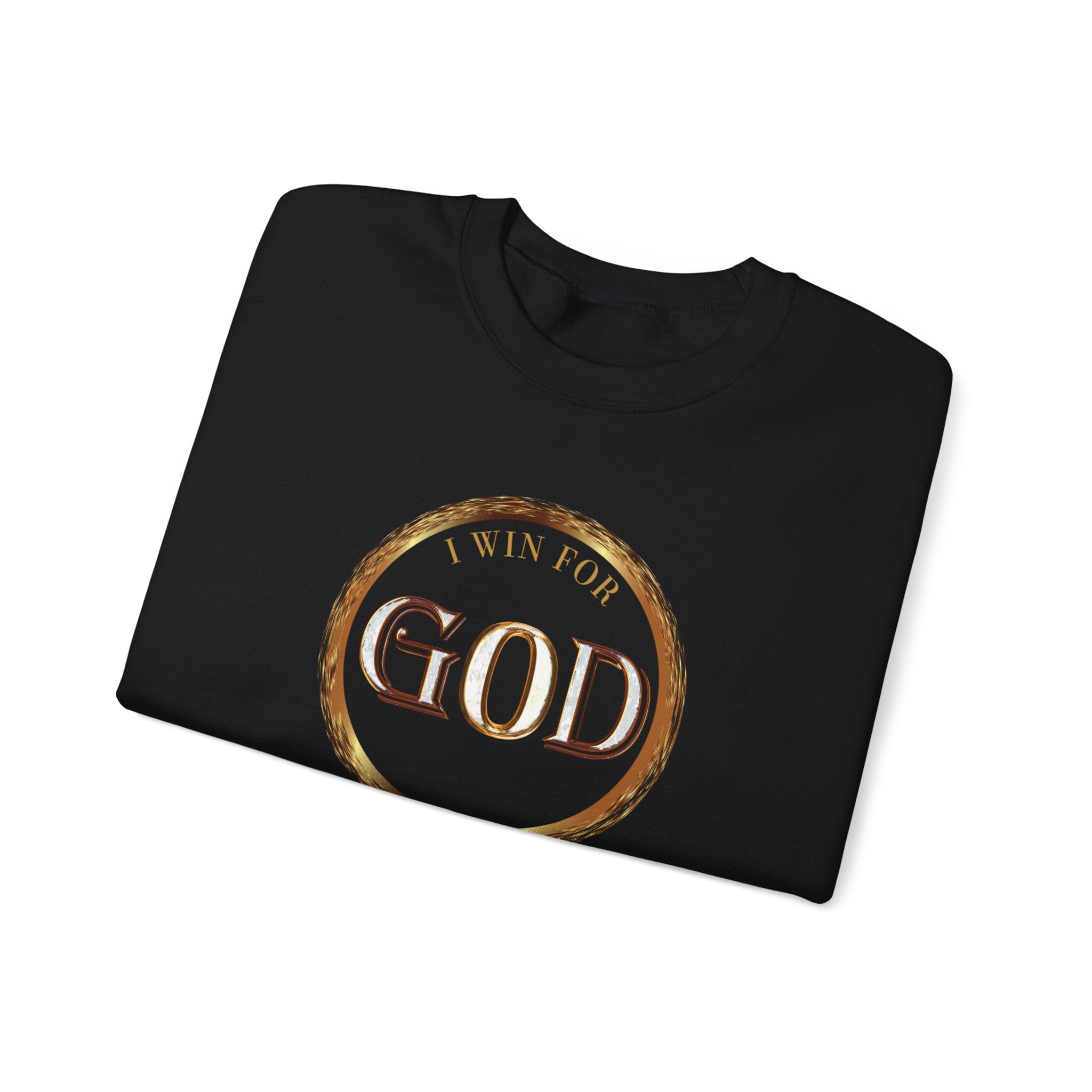 I Win For God Crewneck Sweatshirt — Christian Faith Inspirational Pullover