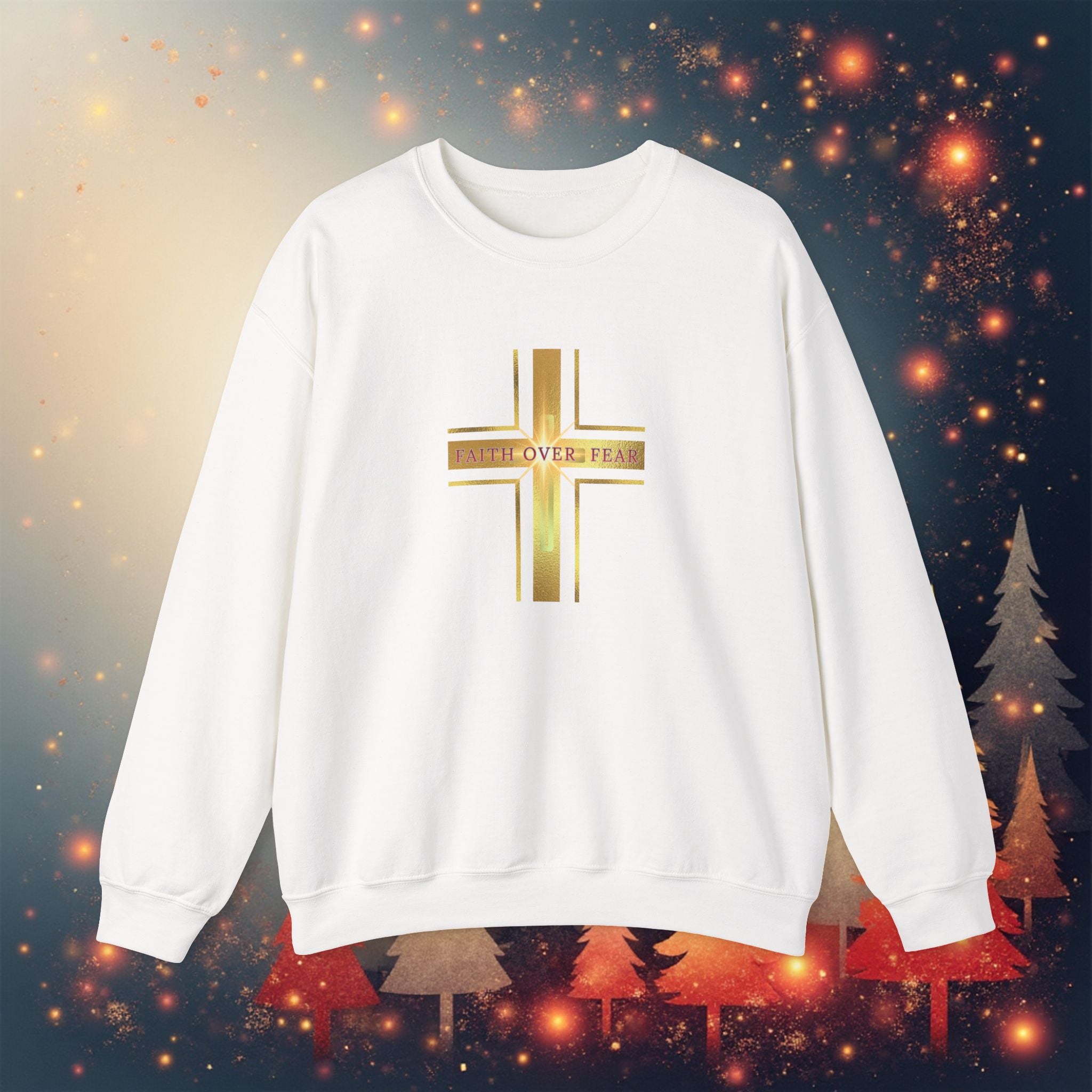 Faith Over Fear Crewneck Sweatshirt — 50% to Feeding America, Spiritual Gifts