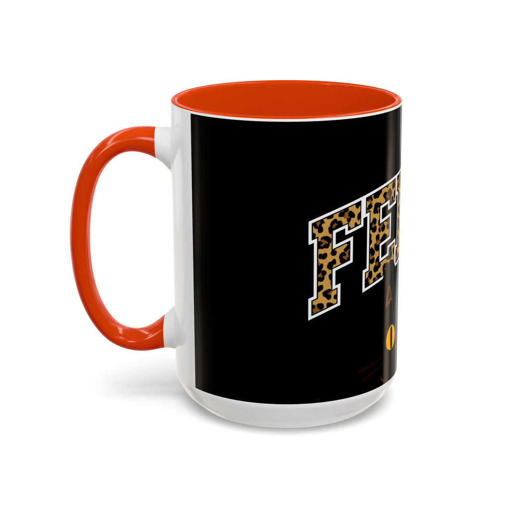 "Feral" Colorful Cat Halloween Mug | Supporting Cat Rescuers