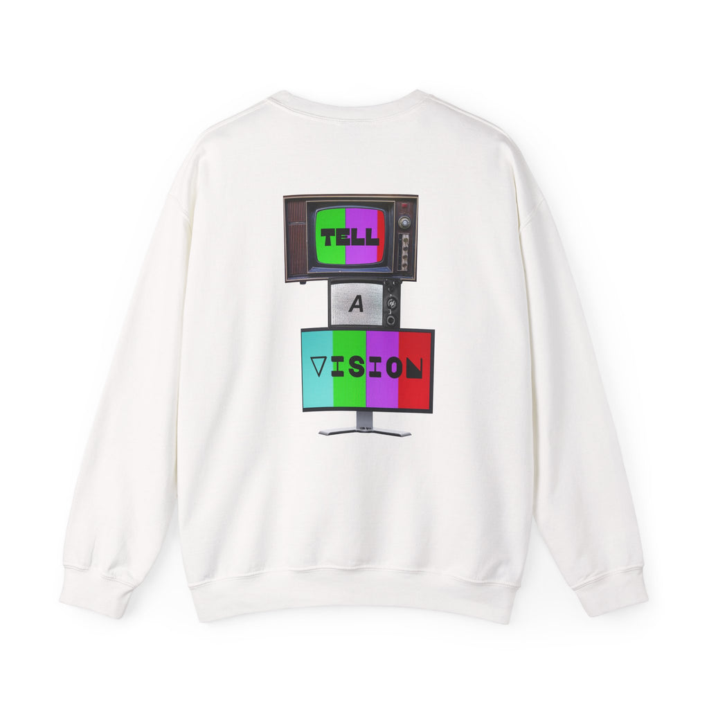 "Tell-A-Vision" Visionary Story Sweatshirt | Unisex Crewneck | Motivational Casual Wear | Gift for Creatives | Cozy & Inspirational
