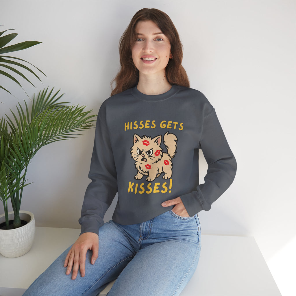 'Hisses Gets Kisses" Unisex Sweatshirt | Supporting Cat Rescues