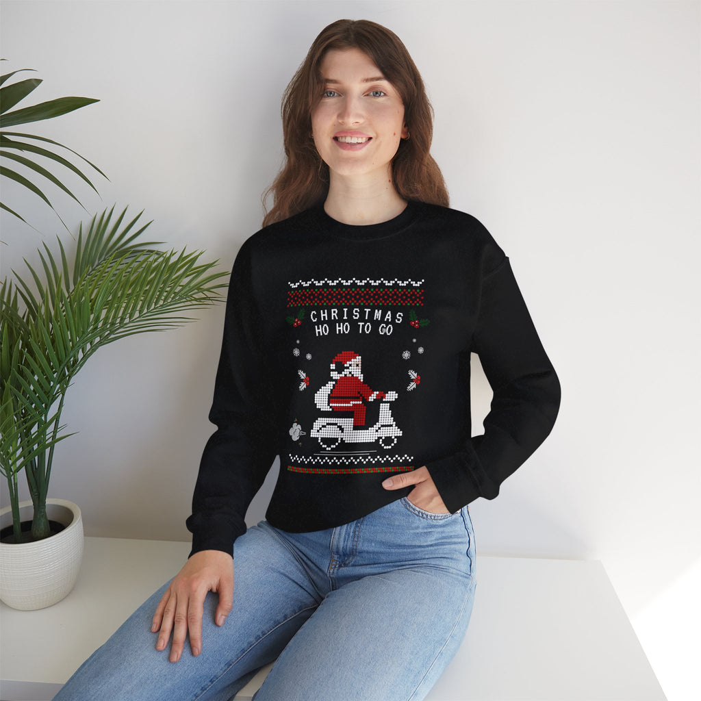 Christmas Ho Ho To Go Sweatshirt — Santa Scooter Holiday Crewneck