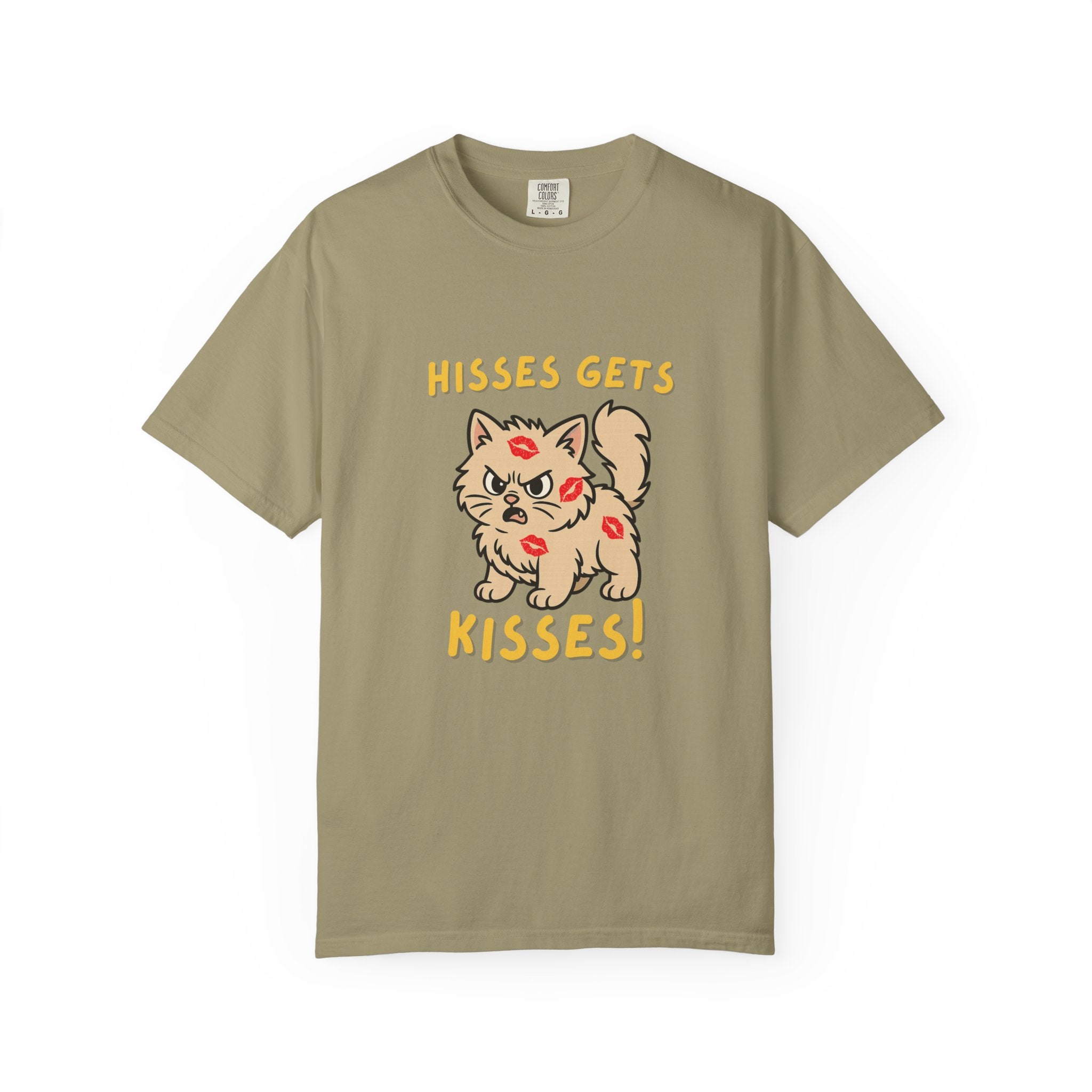 "Hisses Gets Kisses" Unisex Garment-Dyed T-Shirt,  Animal Lover Gift, Supporting Animal Rescues