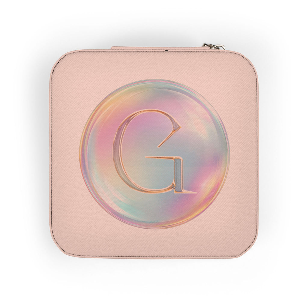 Personalized Monogram Travel Jewelry Case — Compact Organizer with Ring & Earring Compartments, Perfect Gift