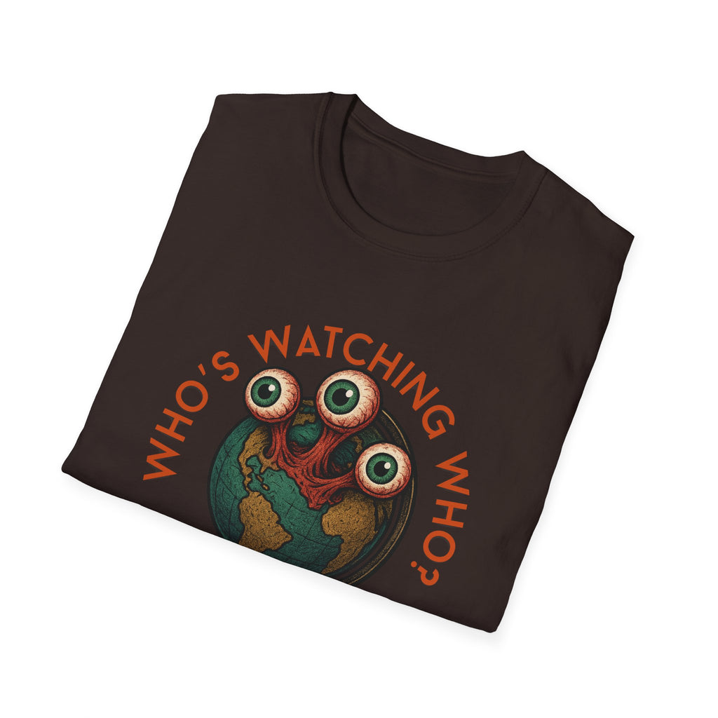 "3eyeAtlas" Who's Watching Who Unisex T-Shirt, Fun Thought-Full